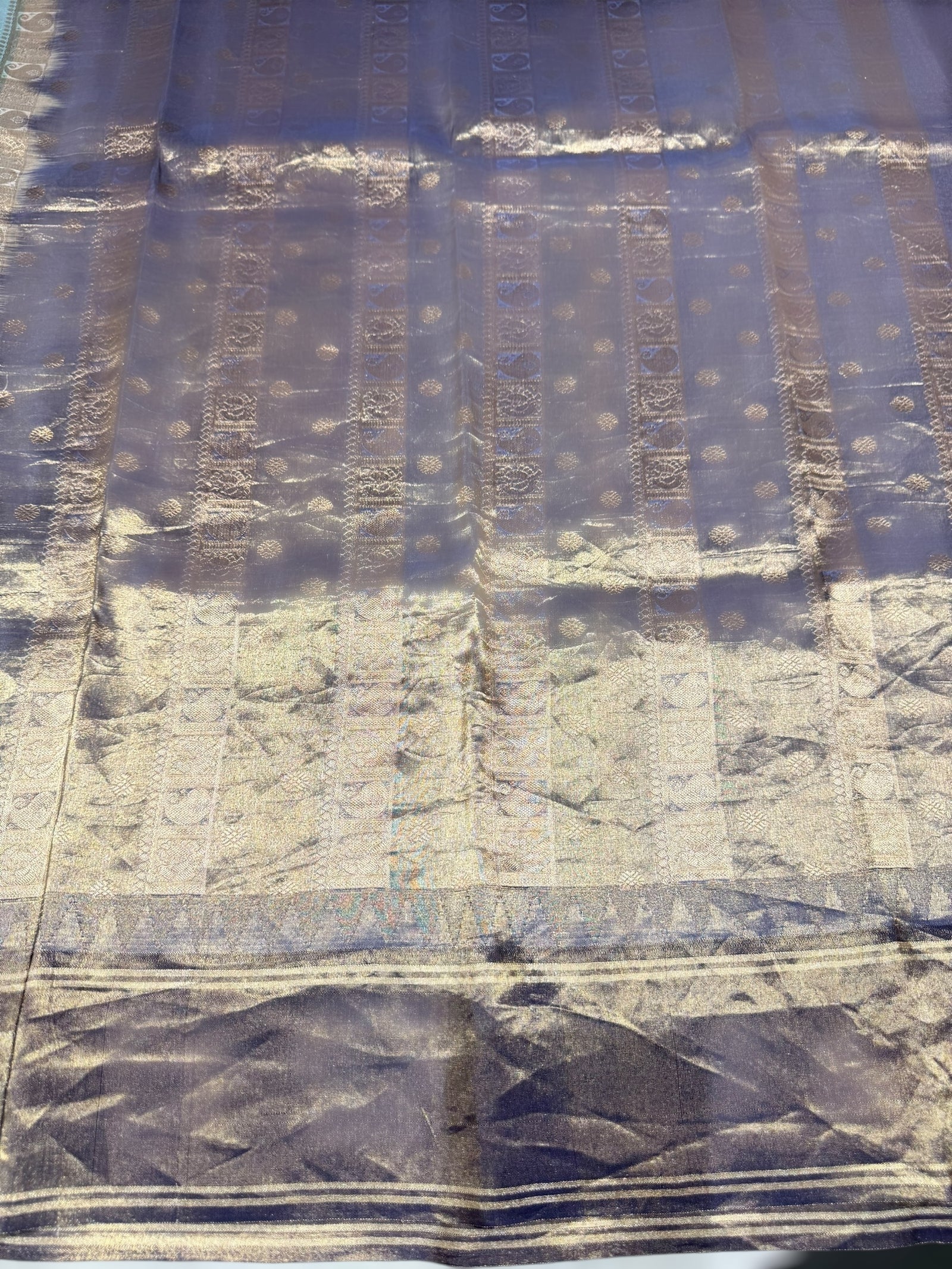 Baby Blue Kanjeevaram Designer print saree