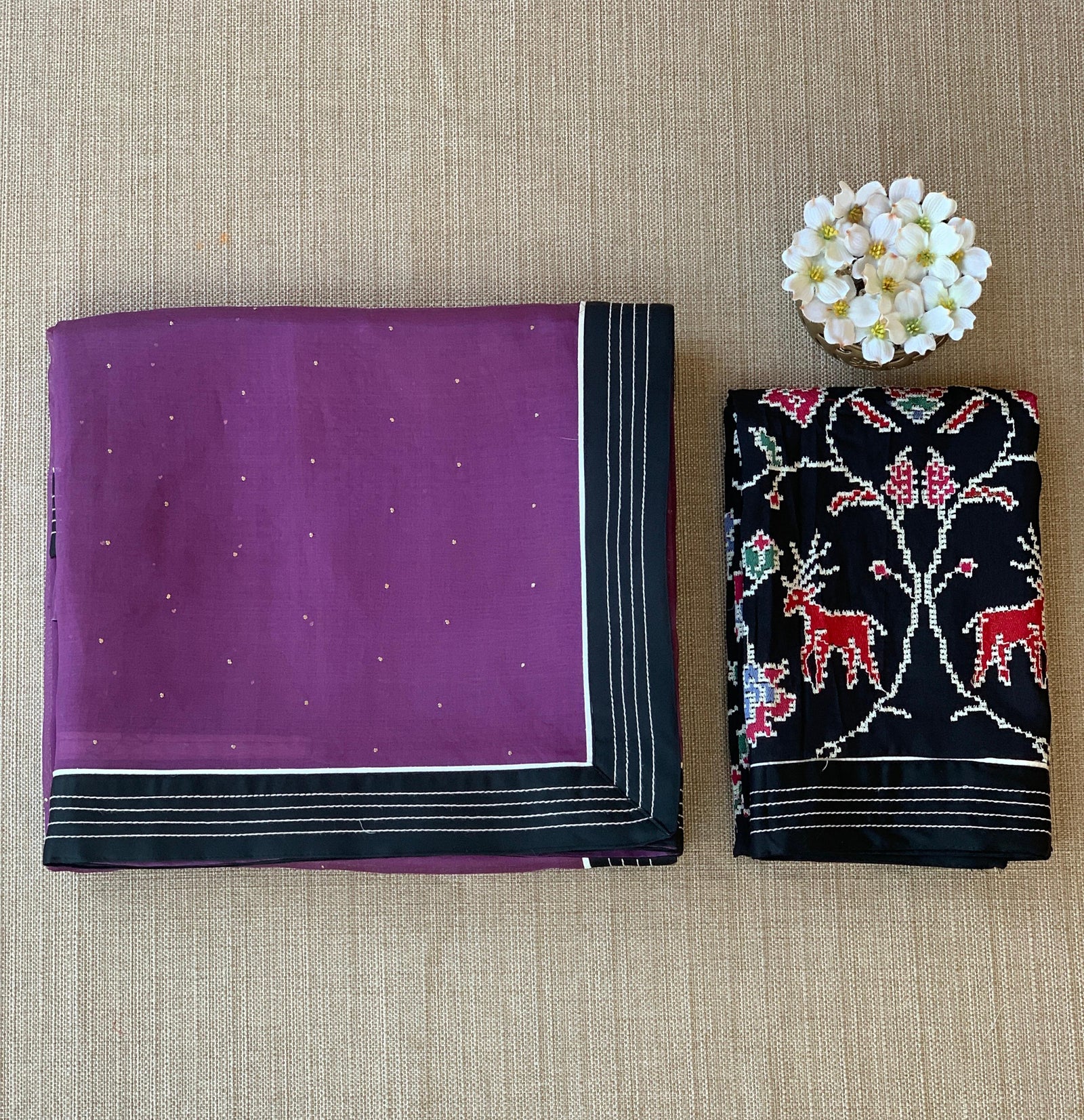 Winish purple Organza Saree with embroidered blouse