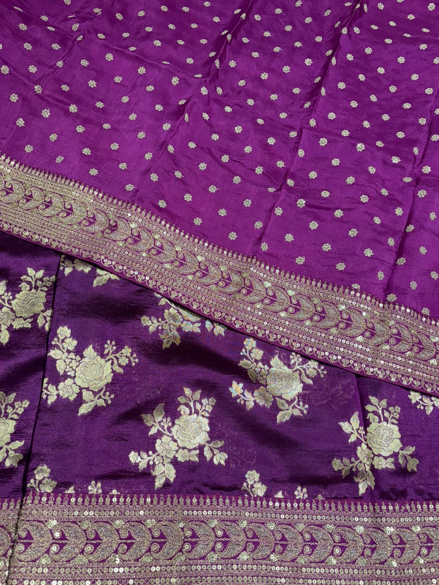 Purple Designer Banarasi Silk Saree
