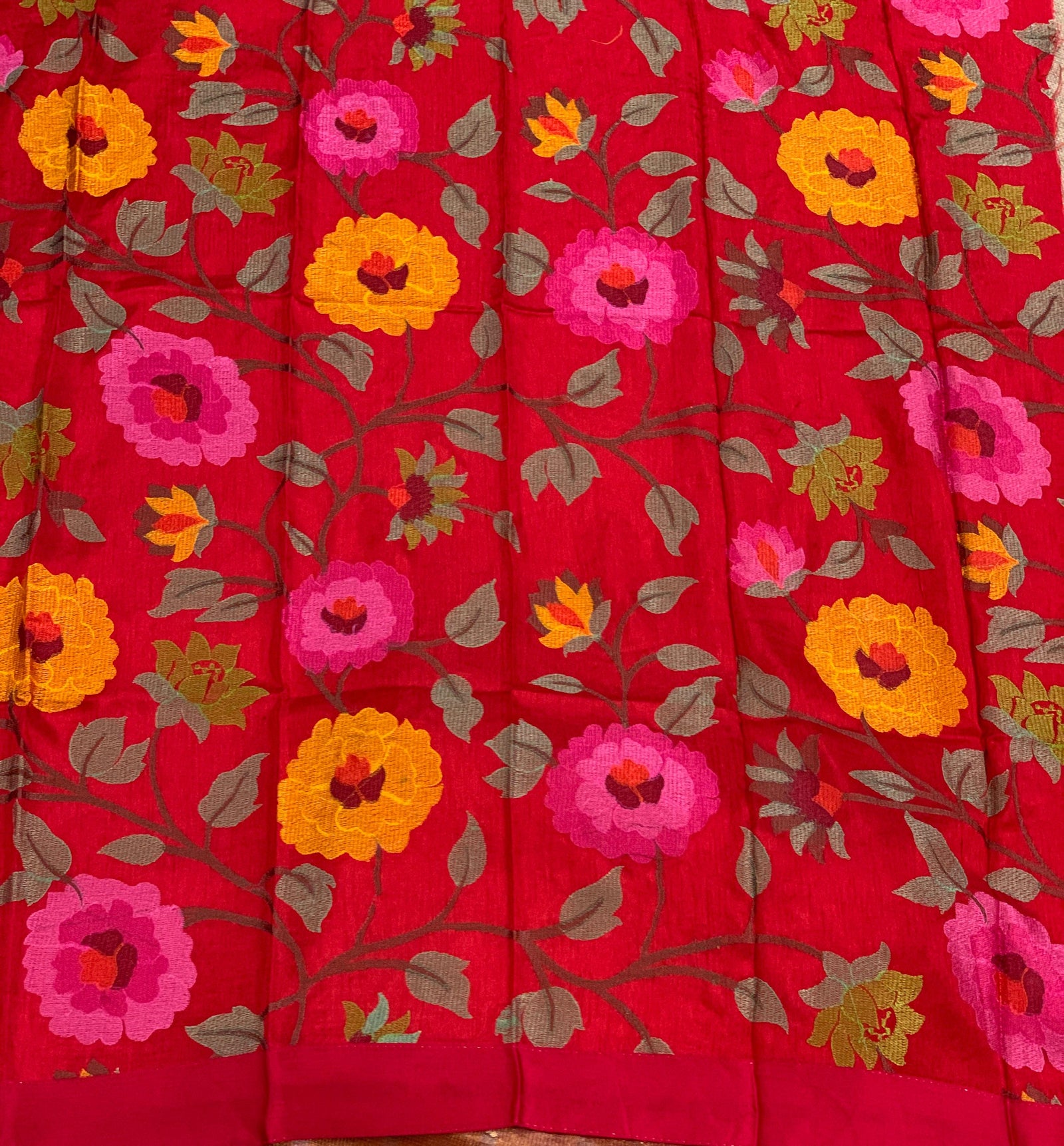 Red Tissue saree with kanchi silk embroidered blouse