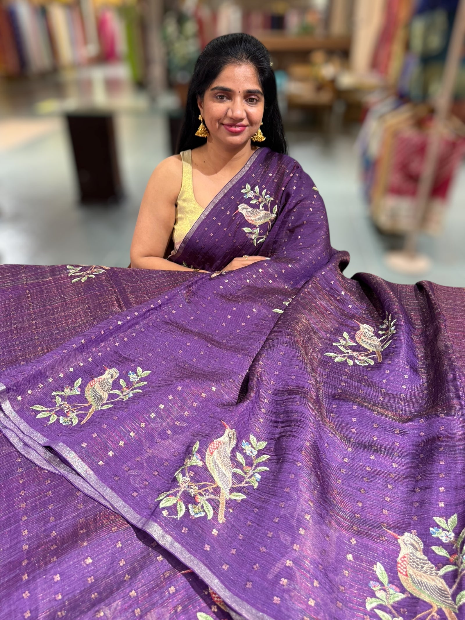 Purple Tussar Kota Saree byloom Saree