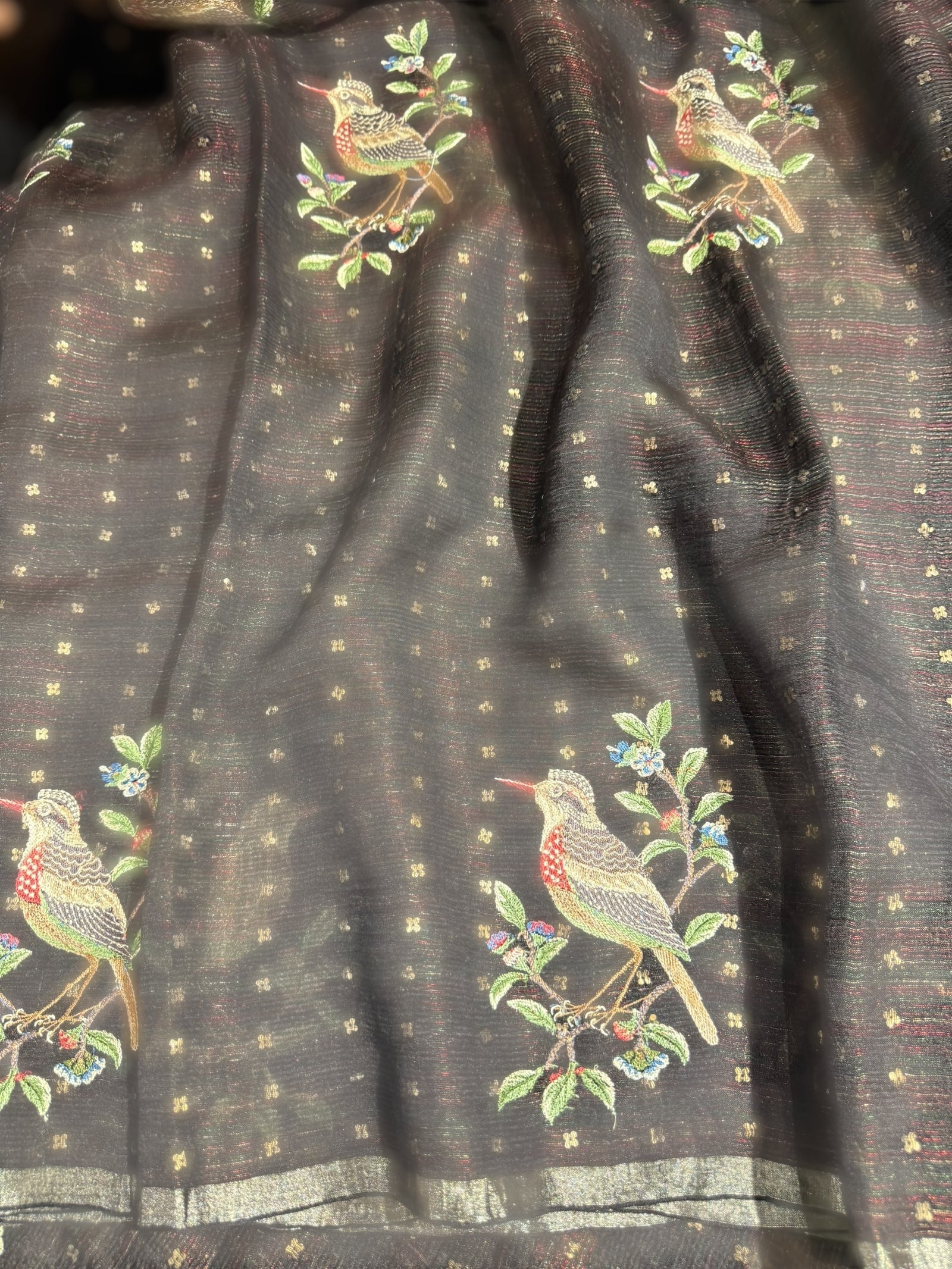 Black Tussar Kota Saree byloom Saree