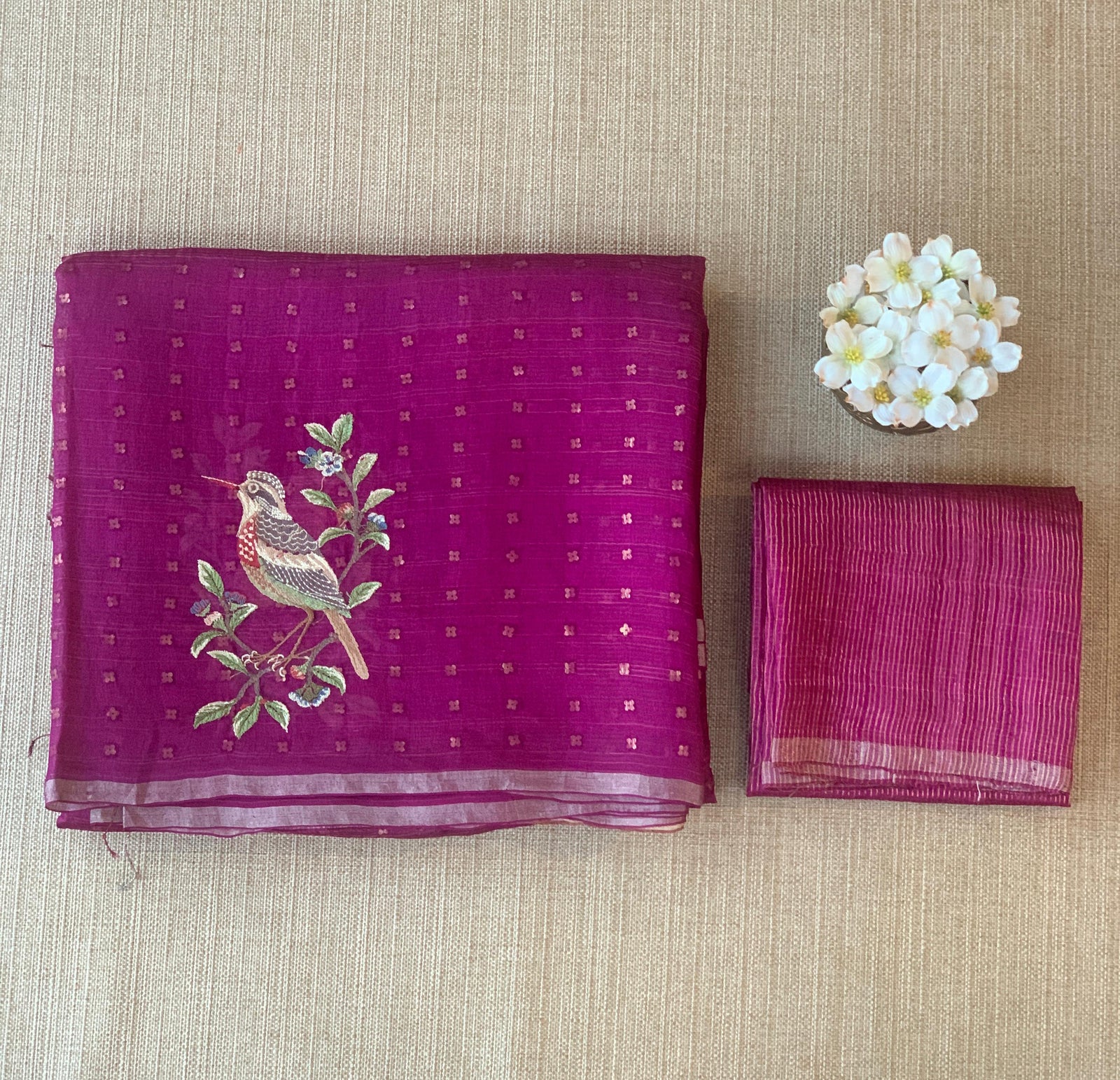Wine Tussar Kota Saree byloom Saree