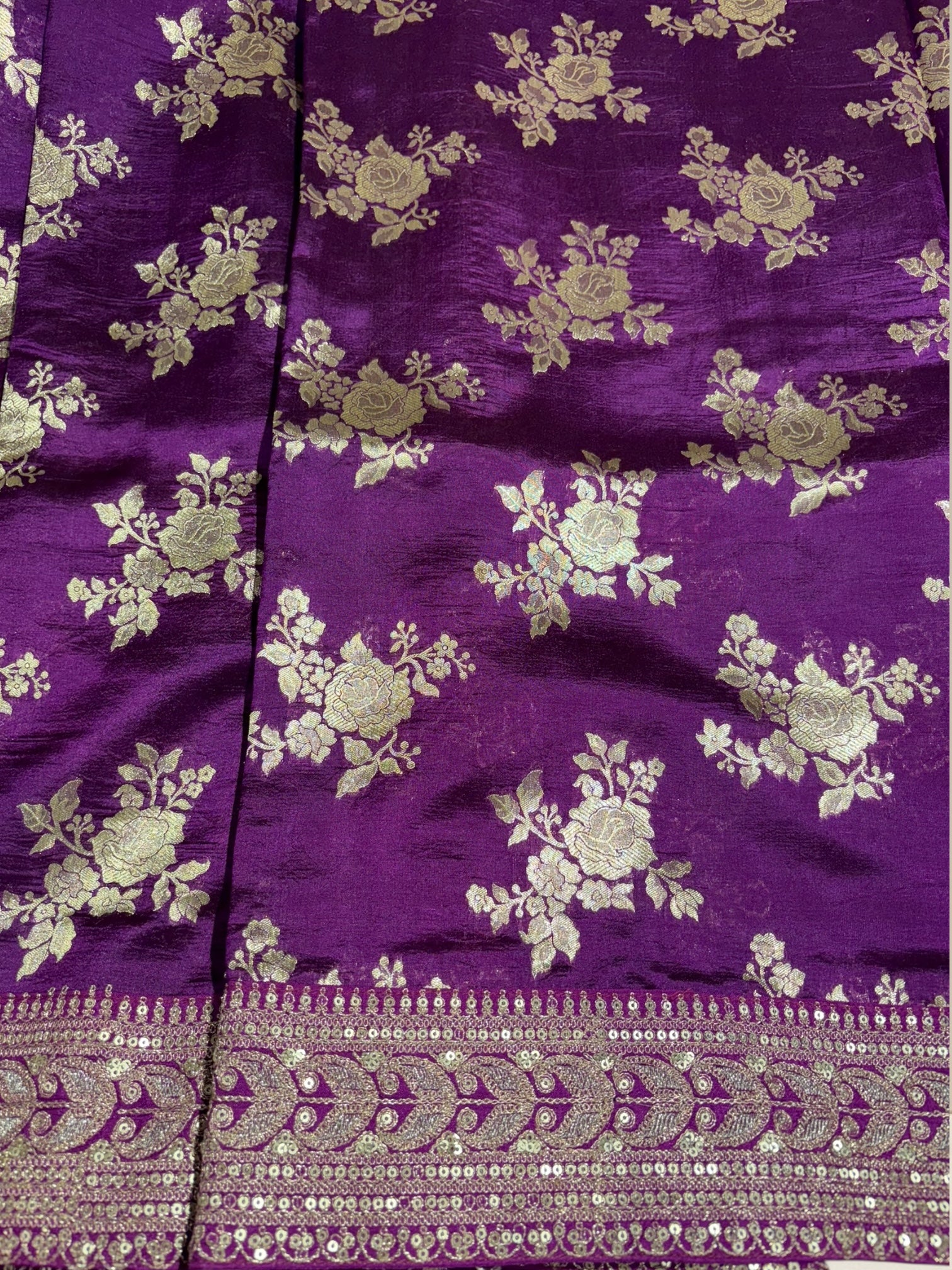 Purple Designer Banarasi Silk Saree