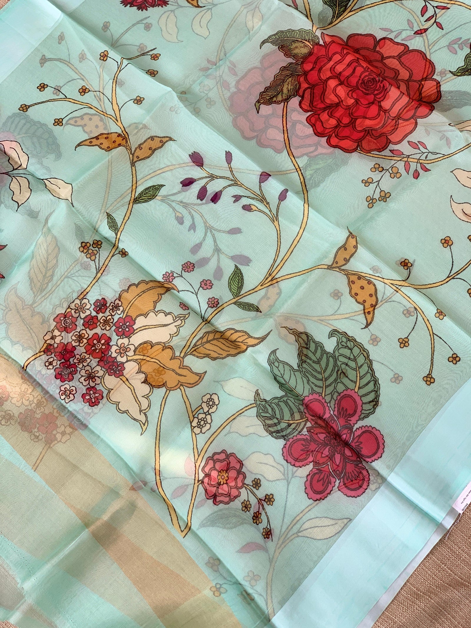 Mint Blue Banarasi Chiniya Silk 3-pc Suit set : SS62J09