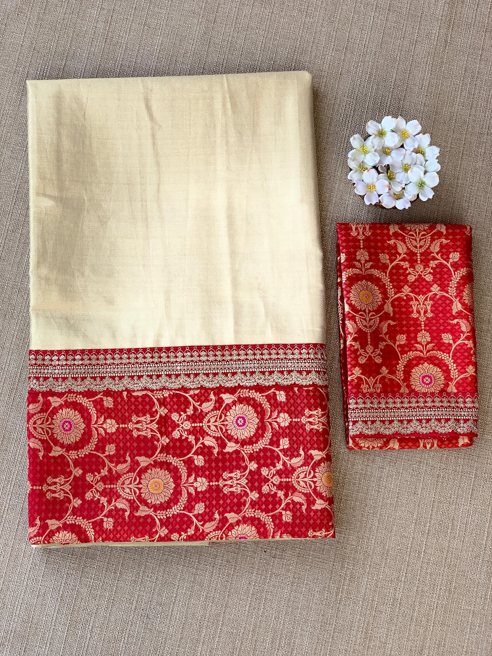 Muted Gold tissue saree with banarasi and sabhyasachi borders : S62122