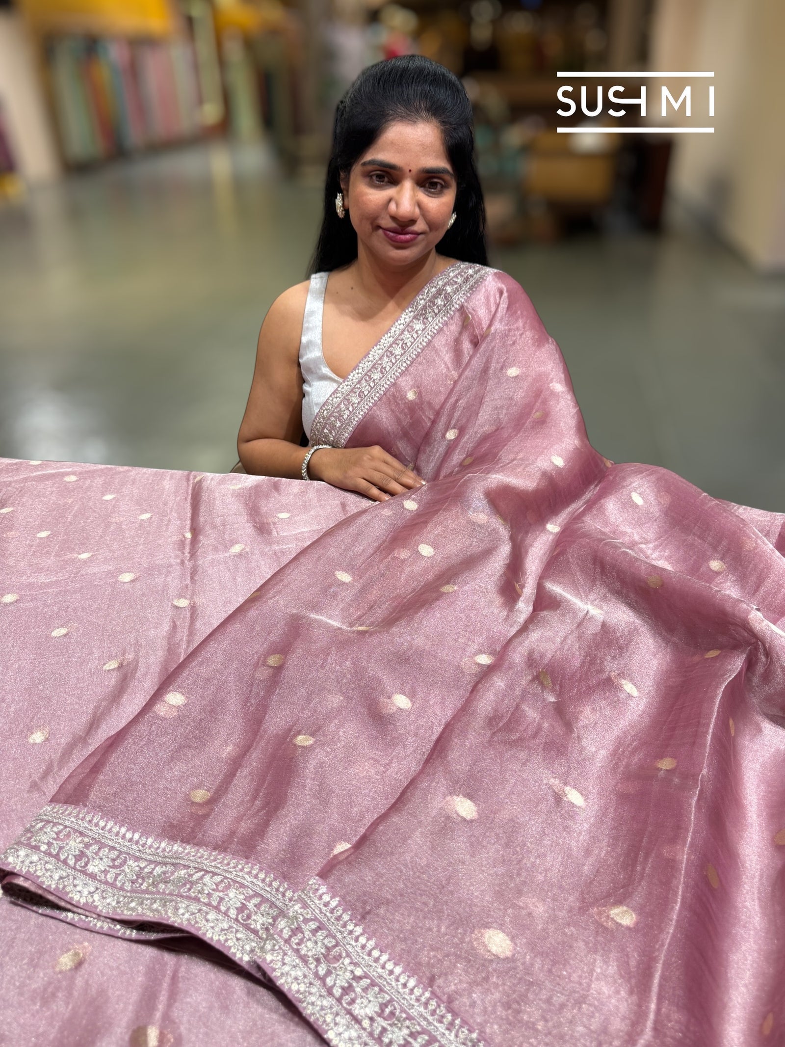 Mauve Banarasi Tissue Saree : S62F222