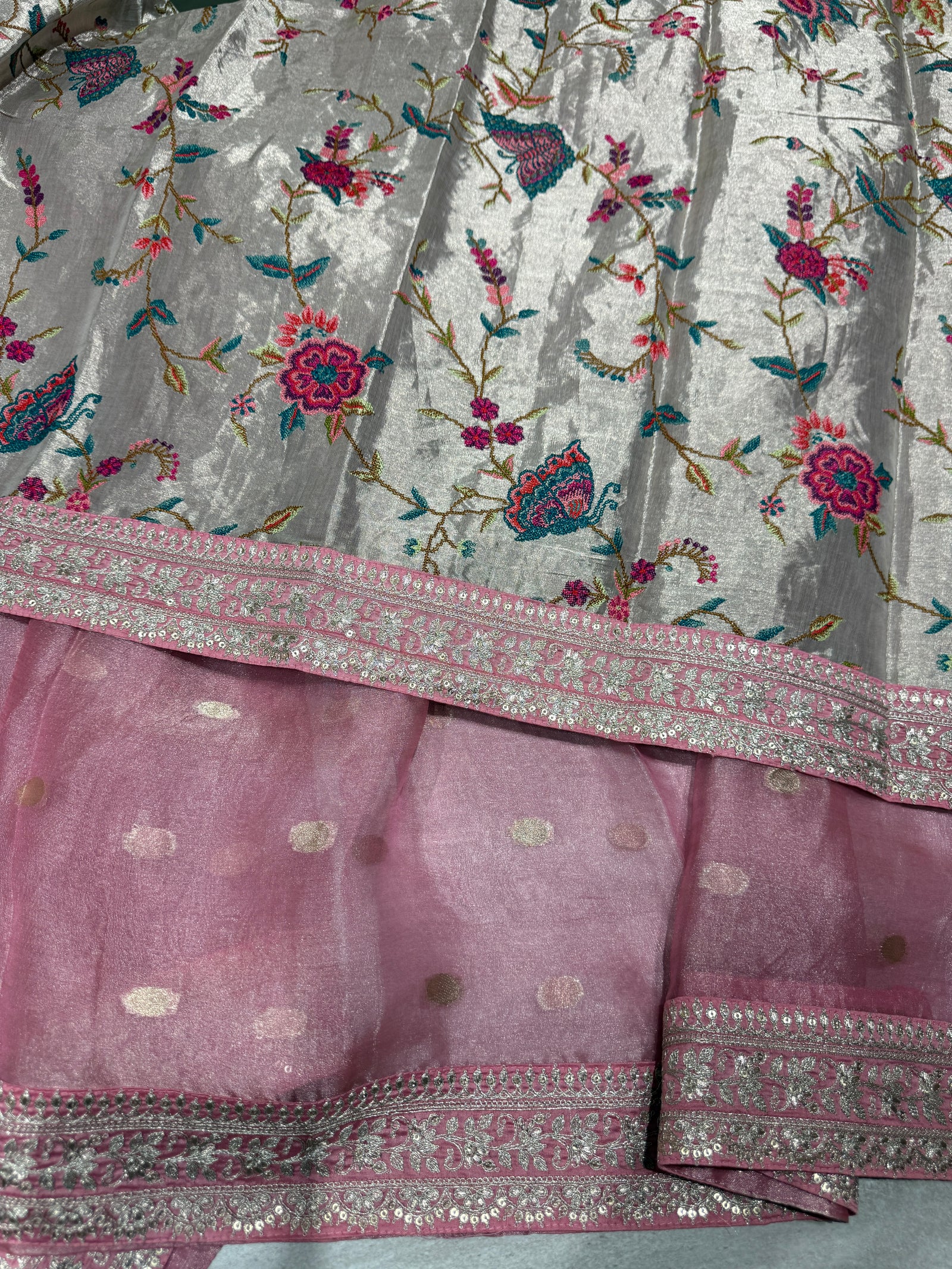 Baby Pink Banarasi Tissue Saree : S62F224