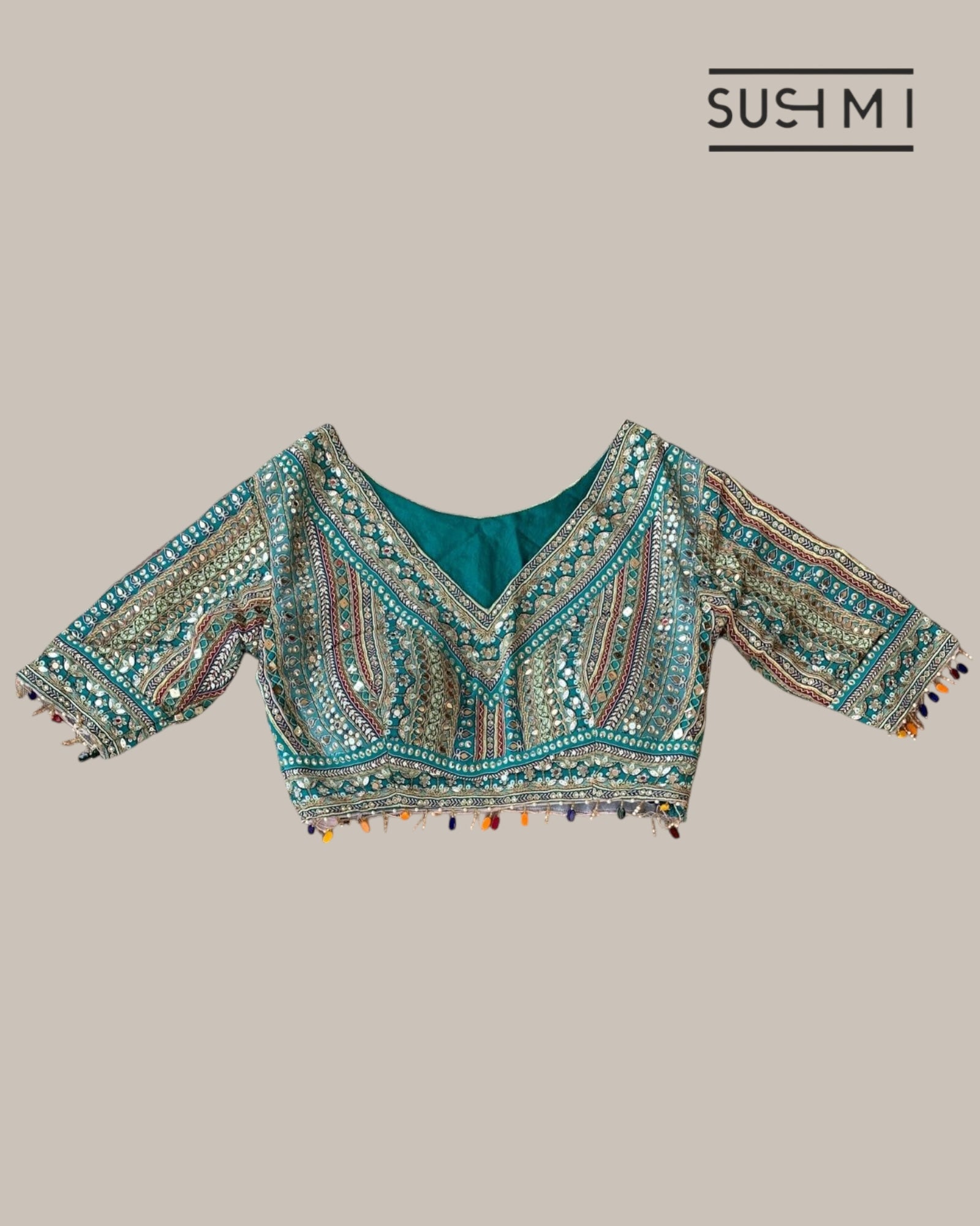 Teal DesignerOrganza saree