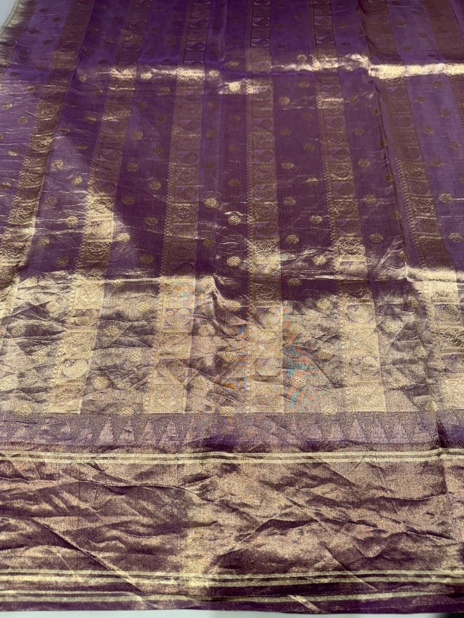 Silverish-Grey Kanjeevaram Designer print saree