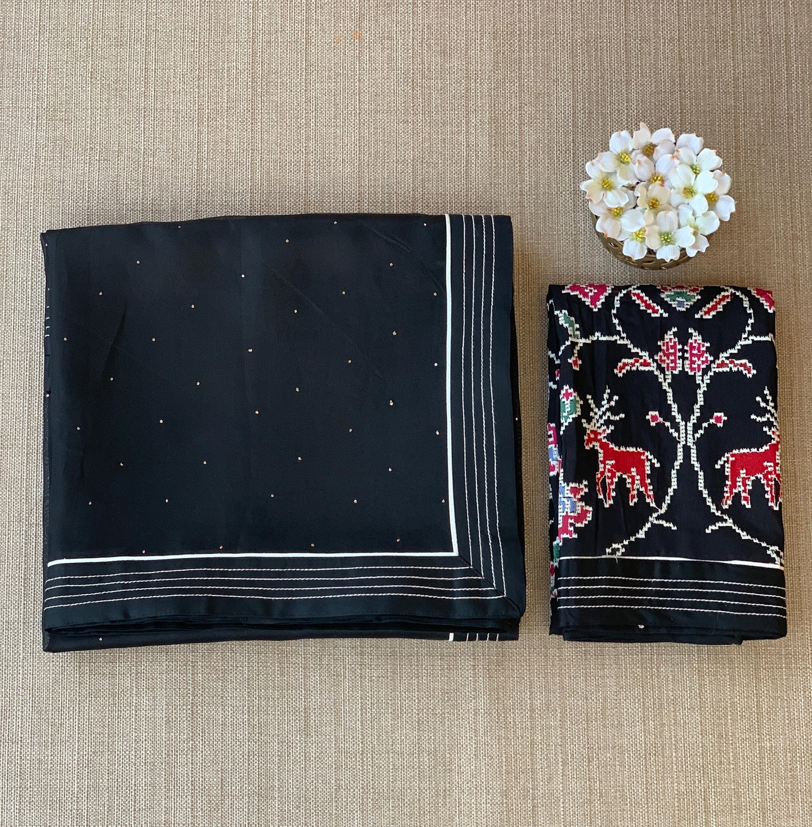 Black Organza Saree with embroidered blouse