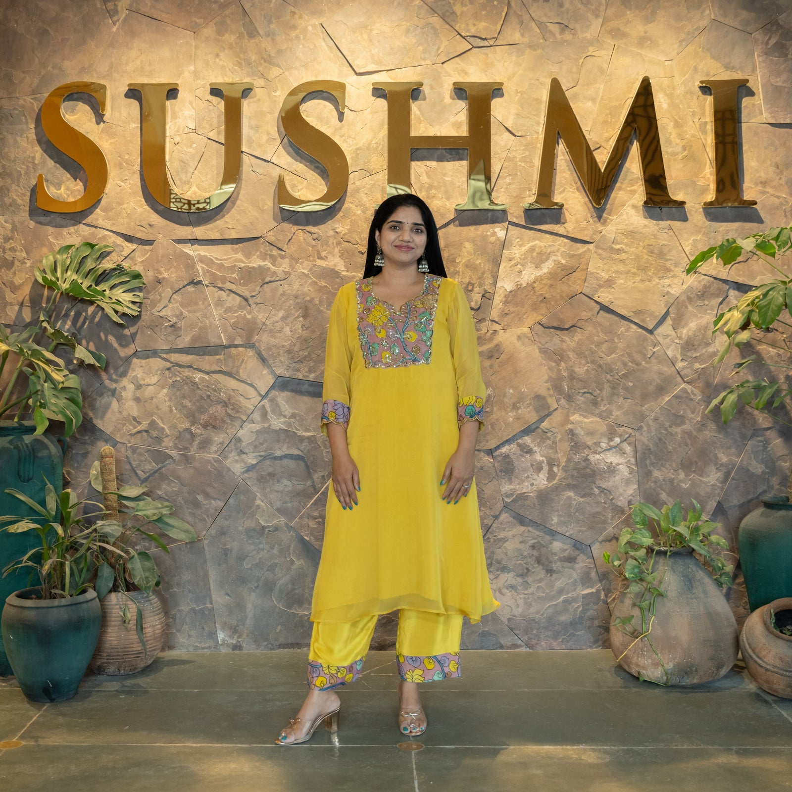 Organza and Pen Kalamkari Fusion Coordset