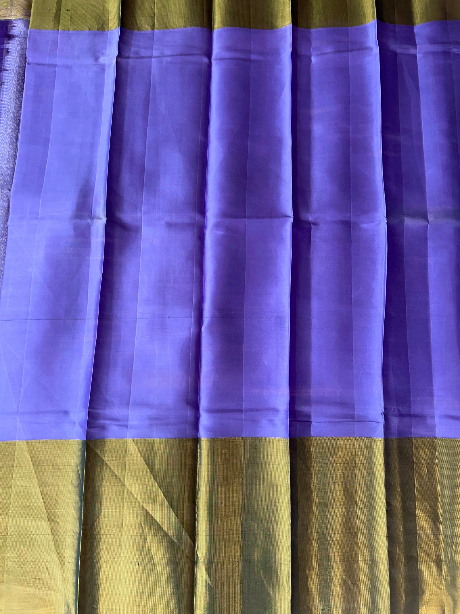 Royal Lavender Pure Kanchi Pattu Saree with Antique Gold Zari & Bird Vine Motif