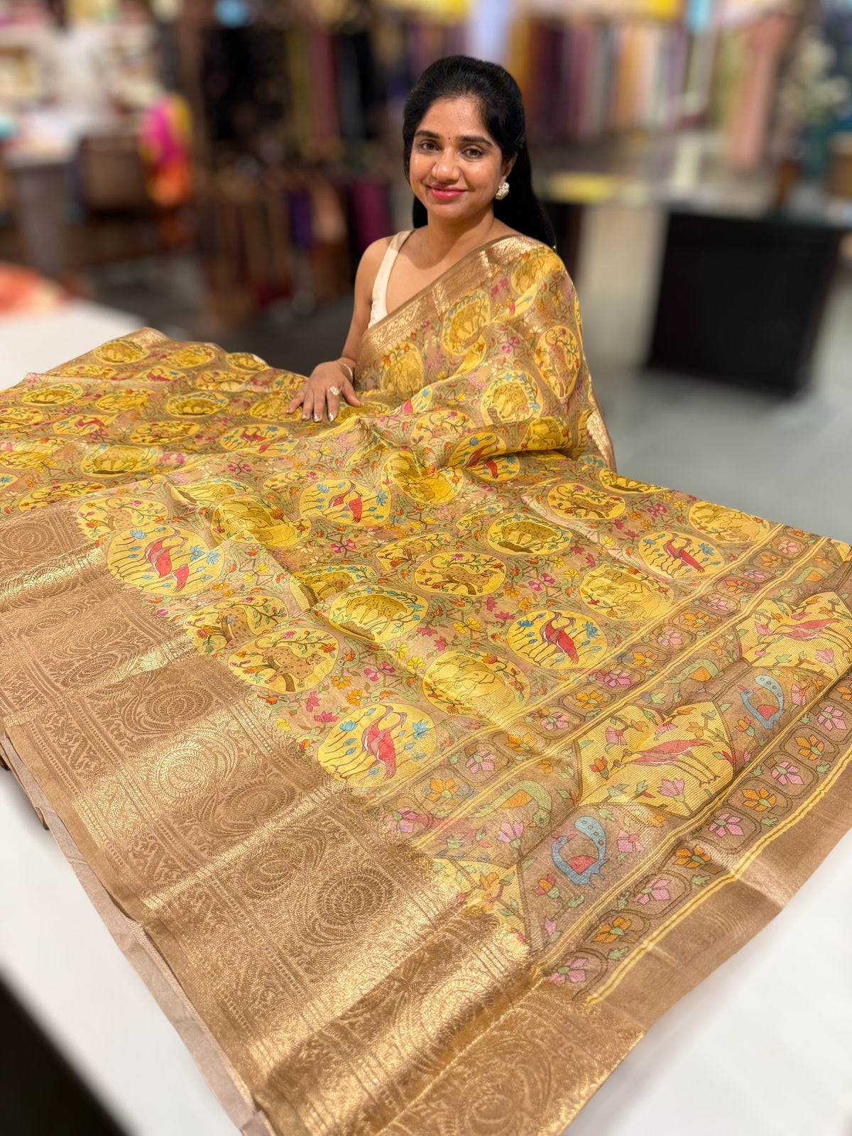 Organza Banarasi Printed saree