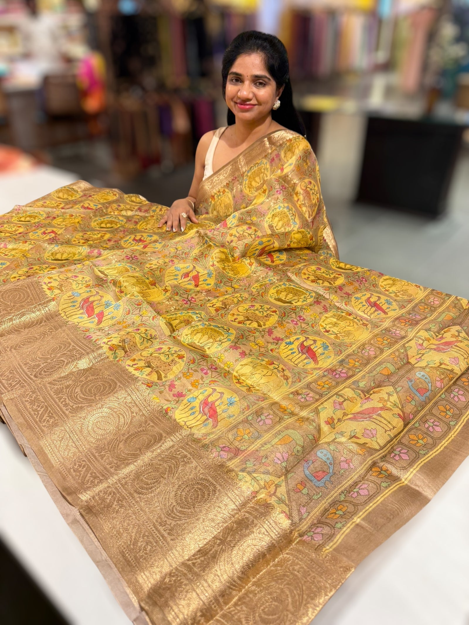 Organza Banarasi Printed saree
