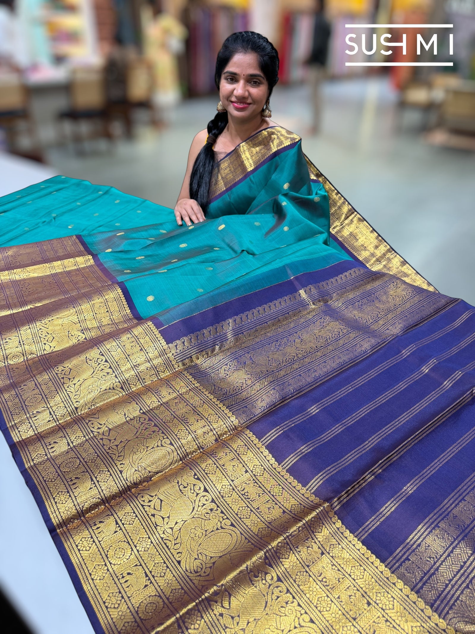 Emerald Green vintage kanjeevaram saree : S62F158