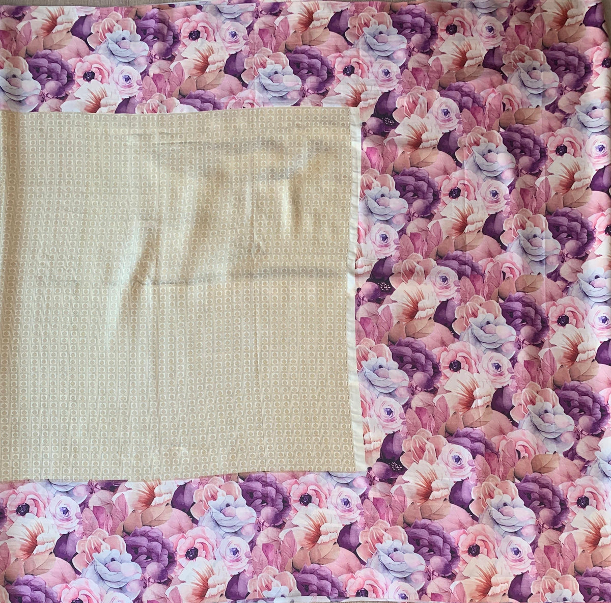 Ivory kanchi Brocade Saree with printed border