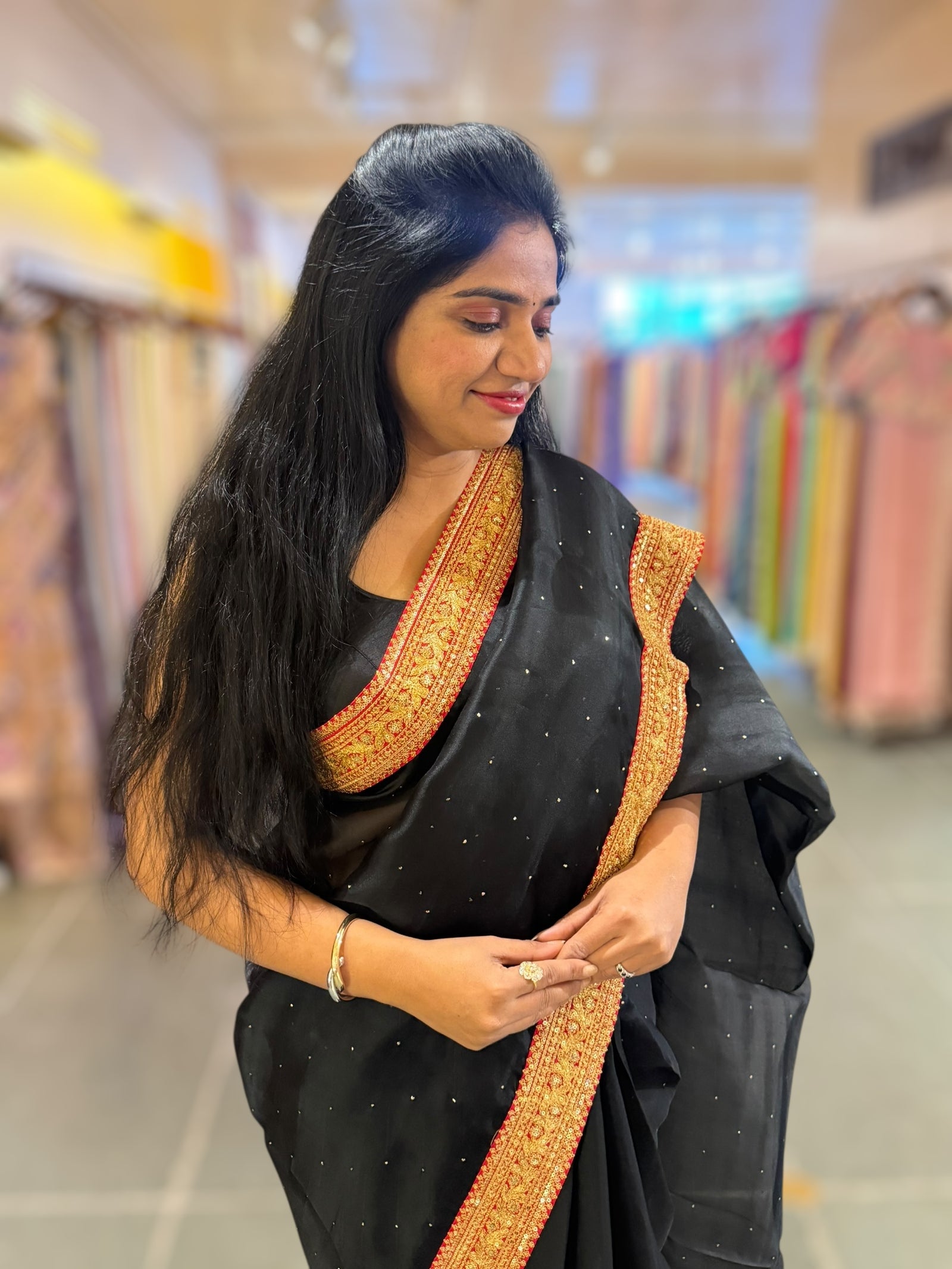 Black Organza with sabyasachi borders