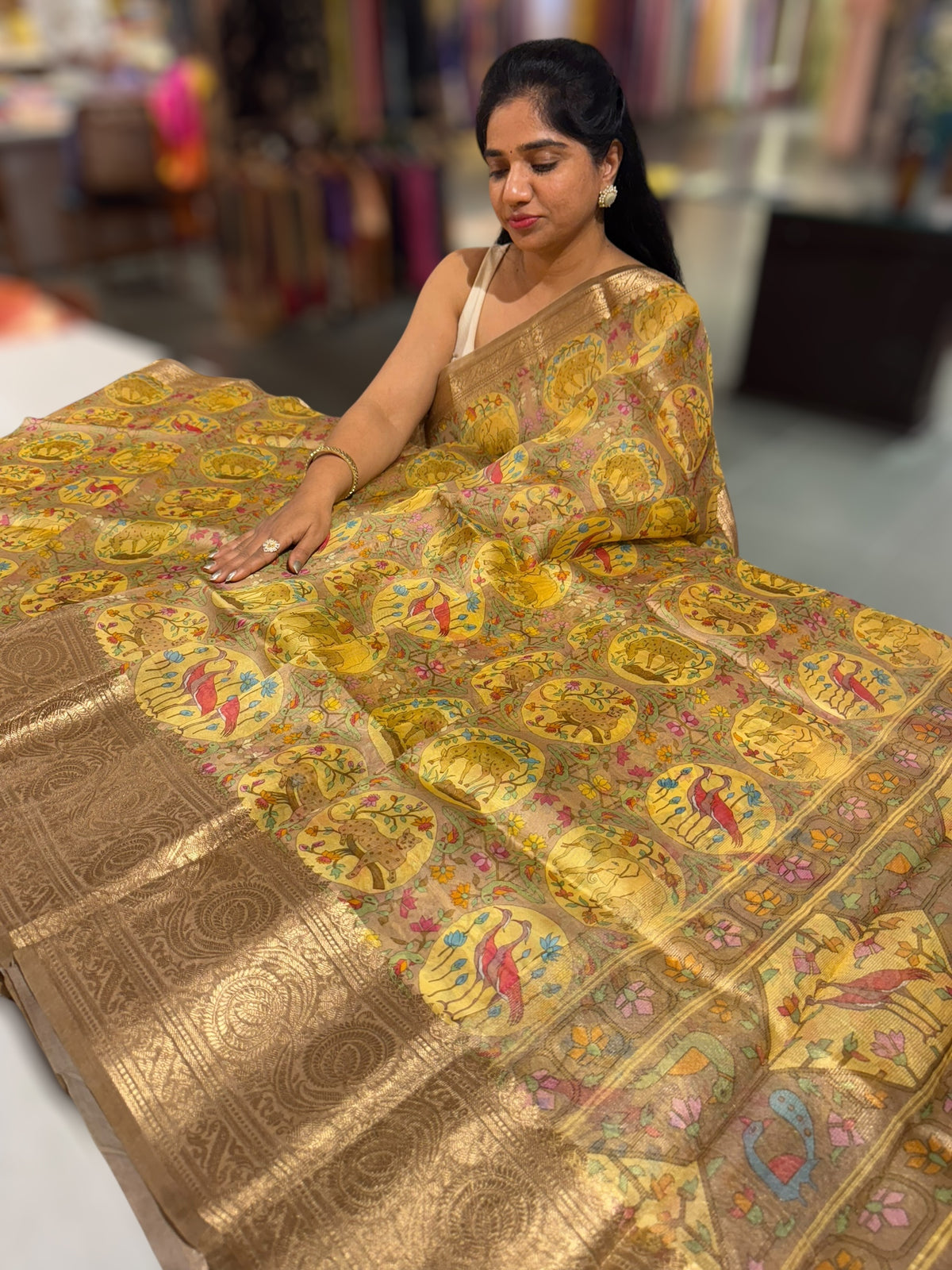 Organza Banarasi Printed saree