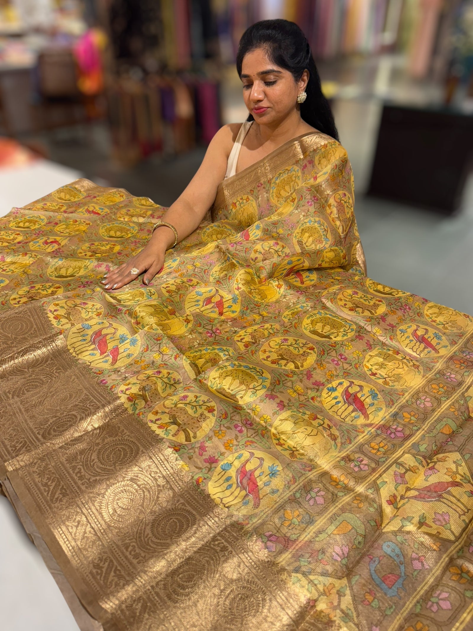 Organza Banarasi Printed saree