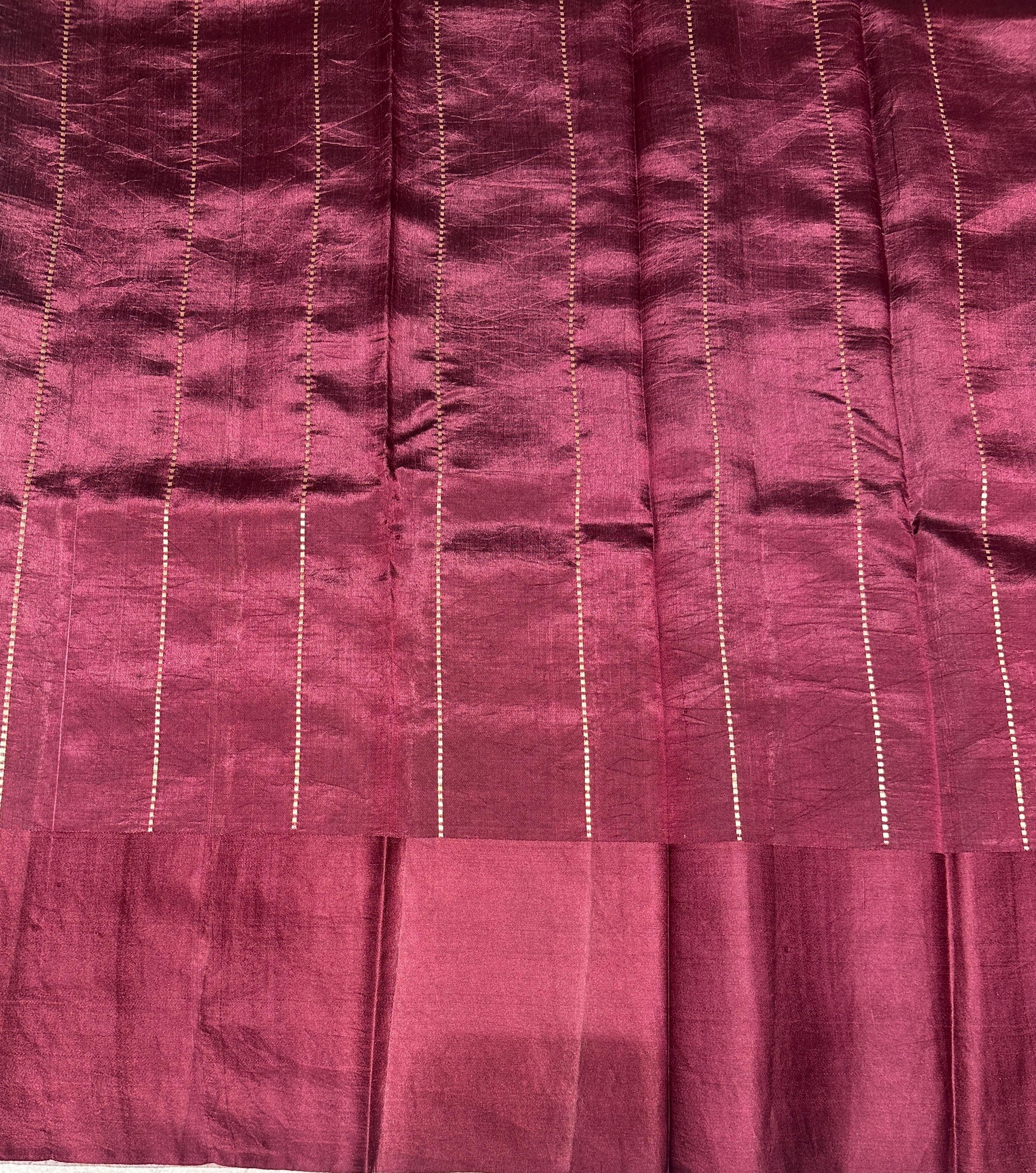 Dusty Mauve Raw Mangoe Silk Saree with heavy weaving Mashru Open Border
