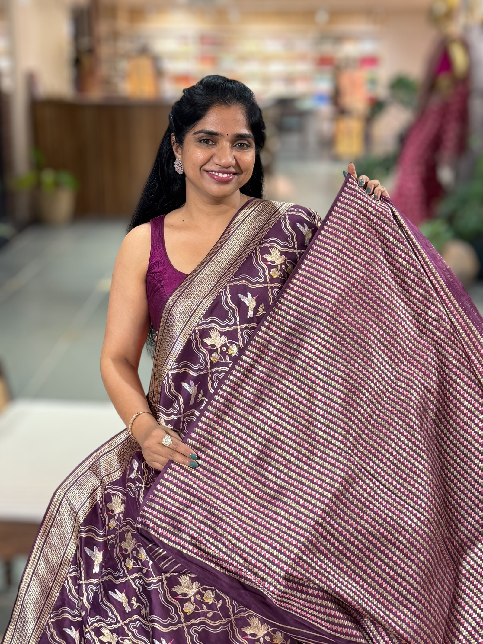 Wine Designer Banarasi Silk Saree