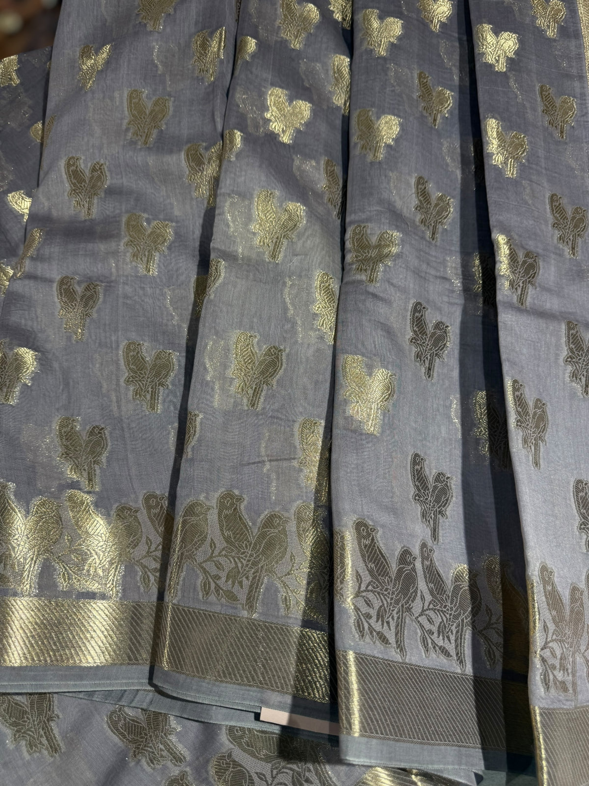 Dusty mauve Banarasi Mul Silk Cotton Saree