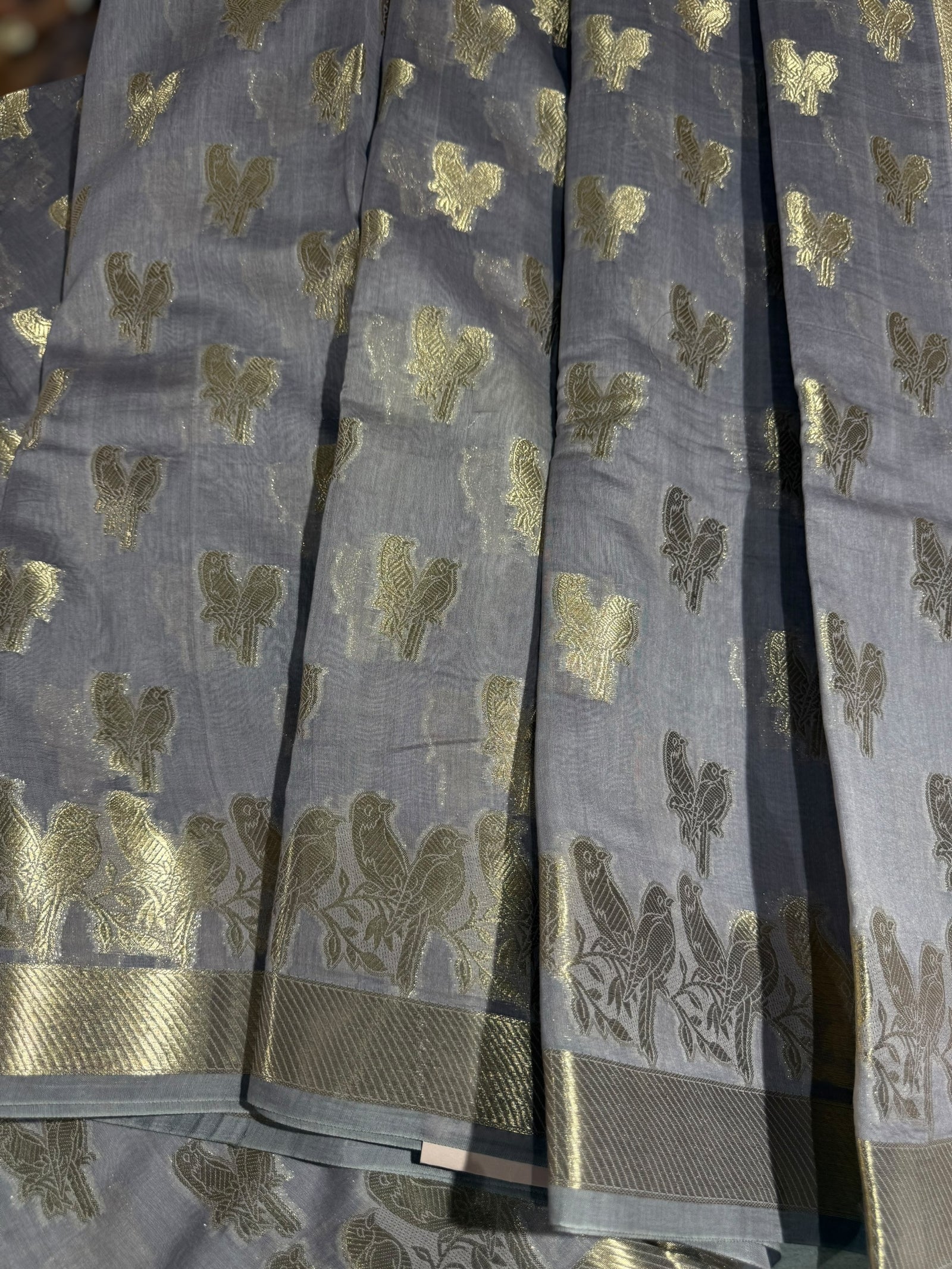 Dusty mauve Banarasi Mul Silk Cotton Saree