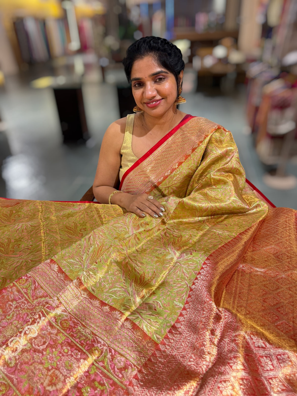 Kanjeevaram Tissue meenakari saree