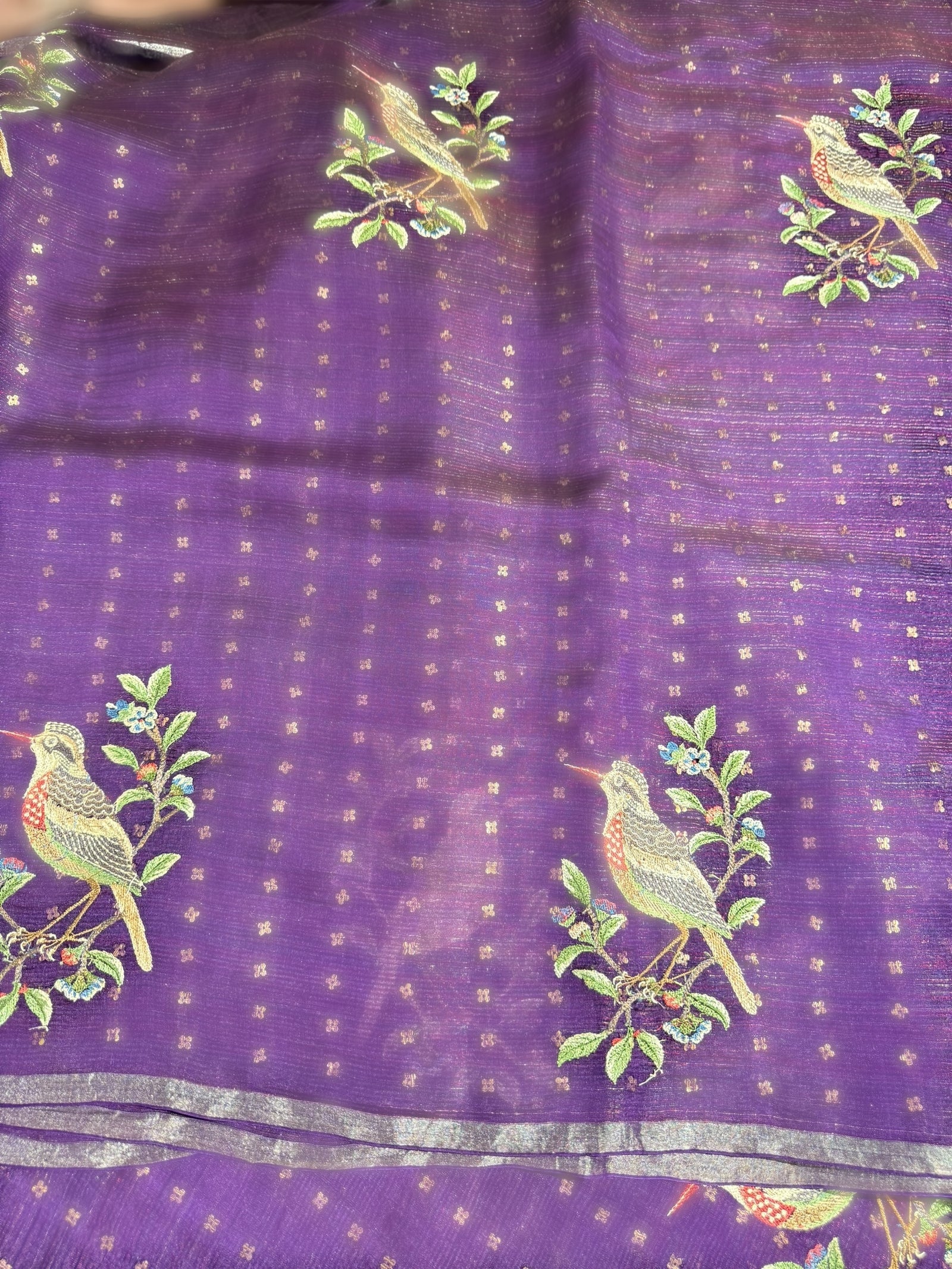 Purple Tussar Kota Saree byloom Saree