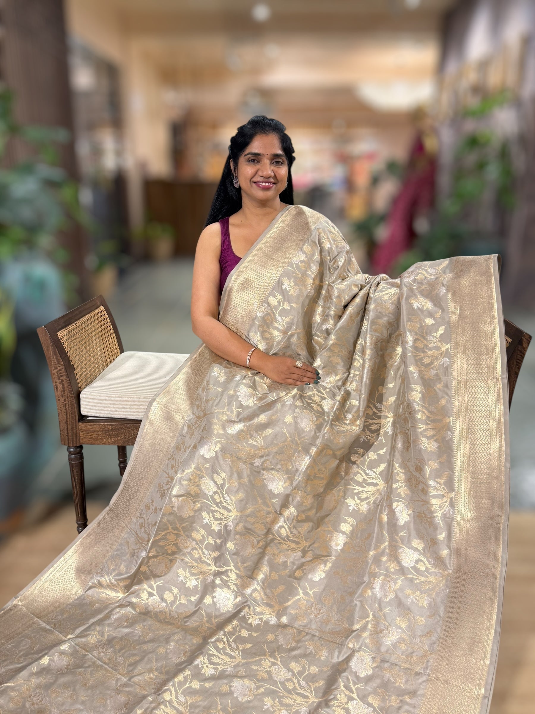 EarthyTone Banarasi Ektara Silk Saree