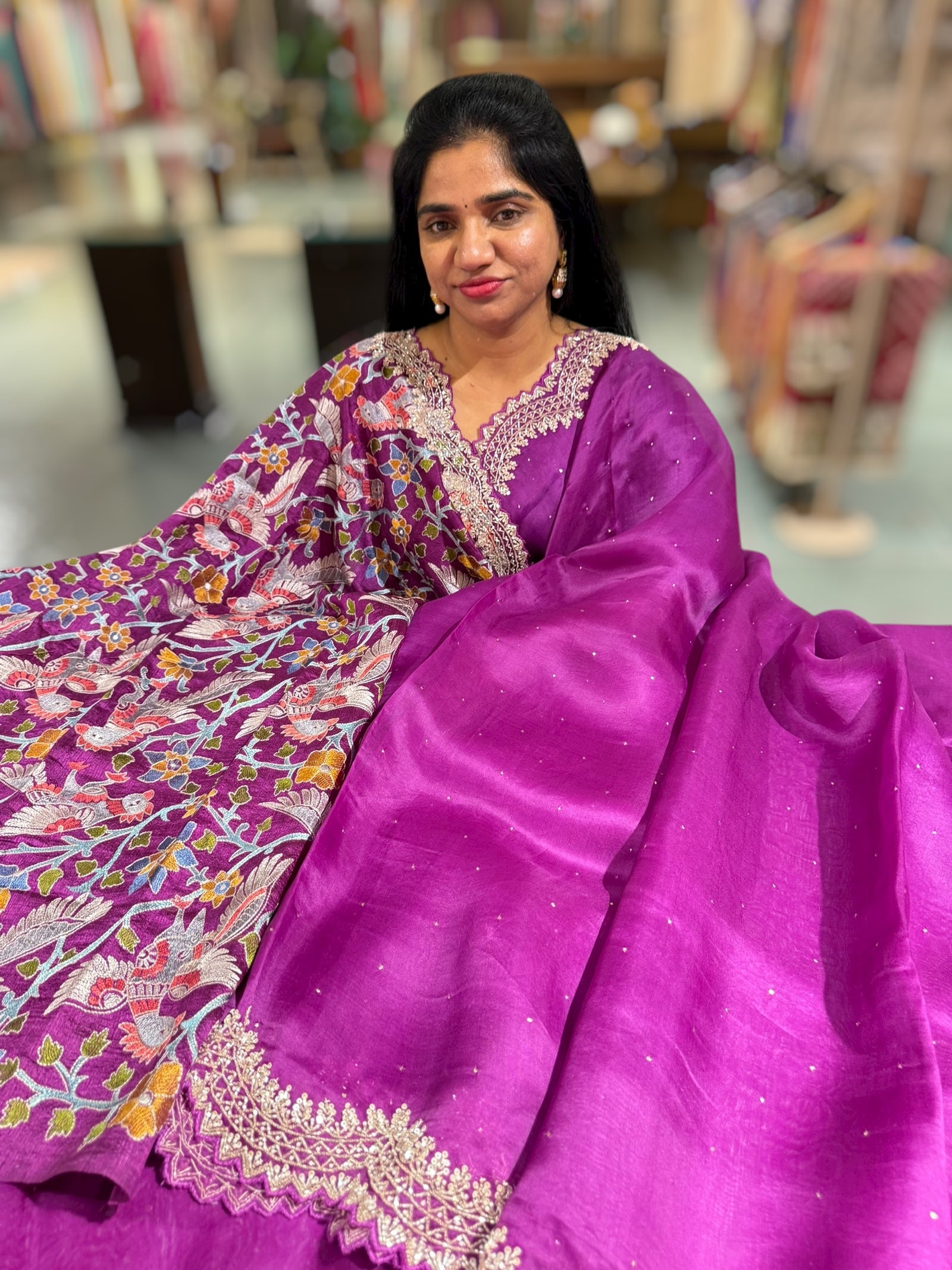 Pure Organza Handwork Saree with heavy Designer Blouse