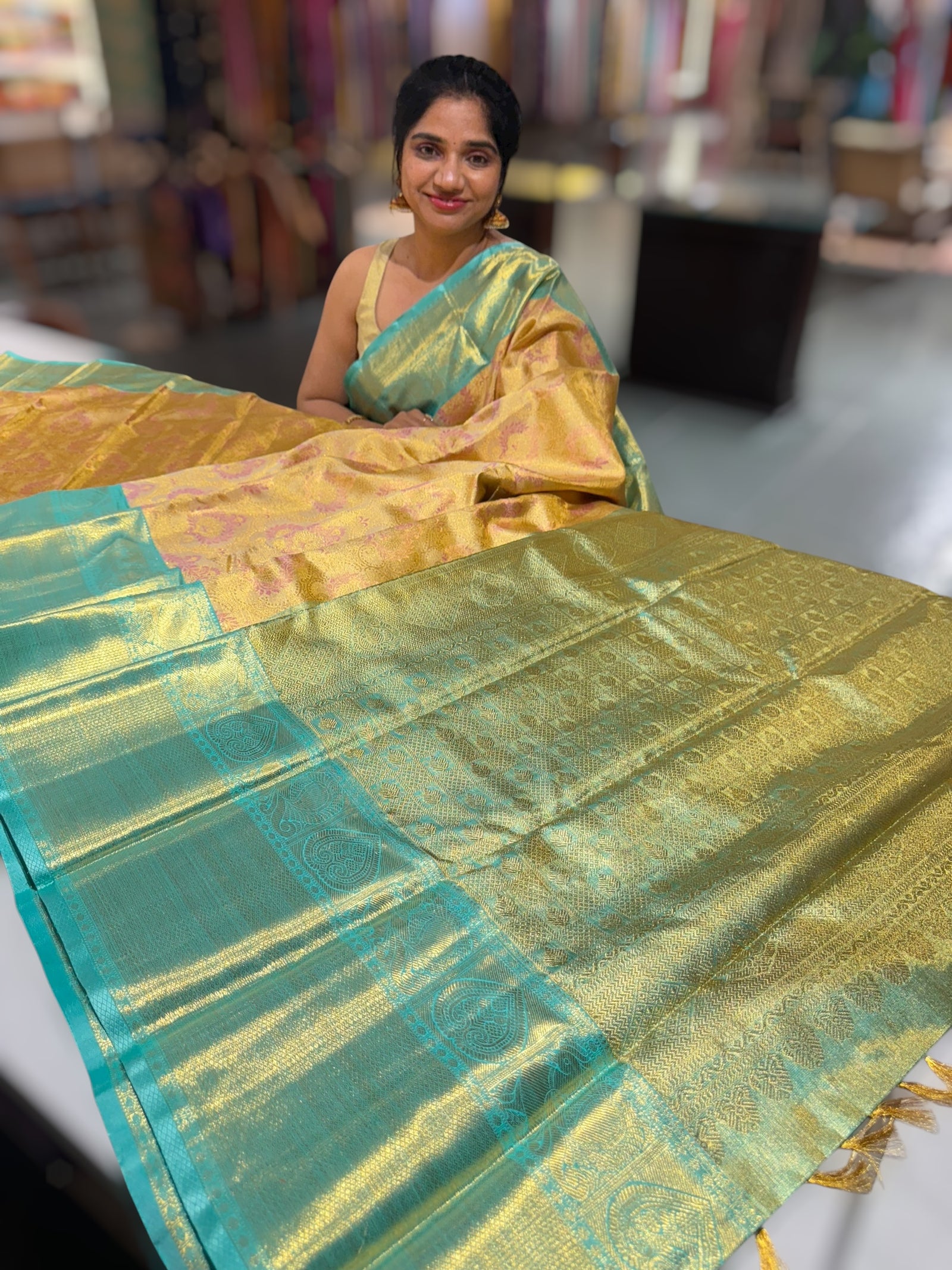 Kanjeevaram Tissue meenakari saree
