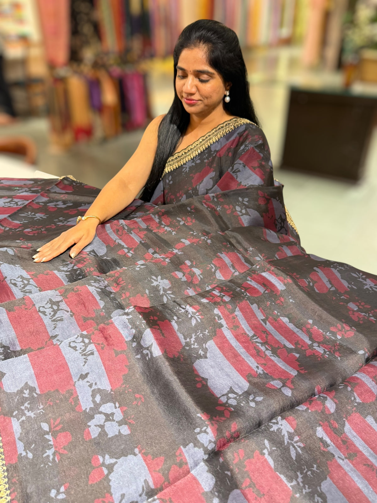 Pure Organza saree with sabhyasachi borders