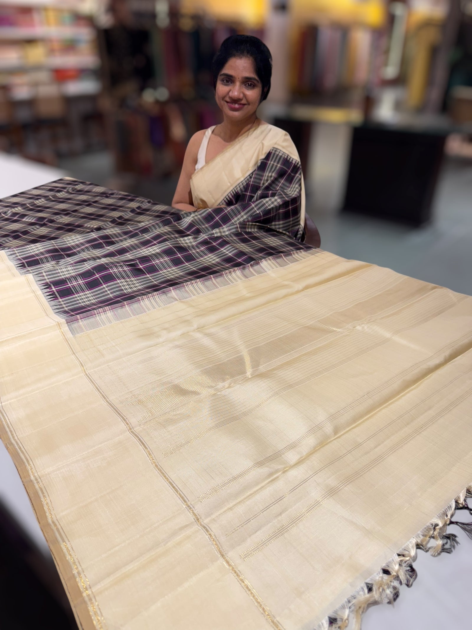 Burberry Style Vintage Checks kanjeevaram