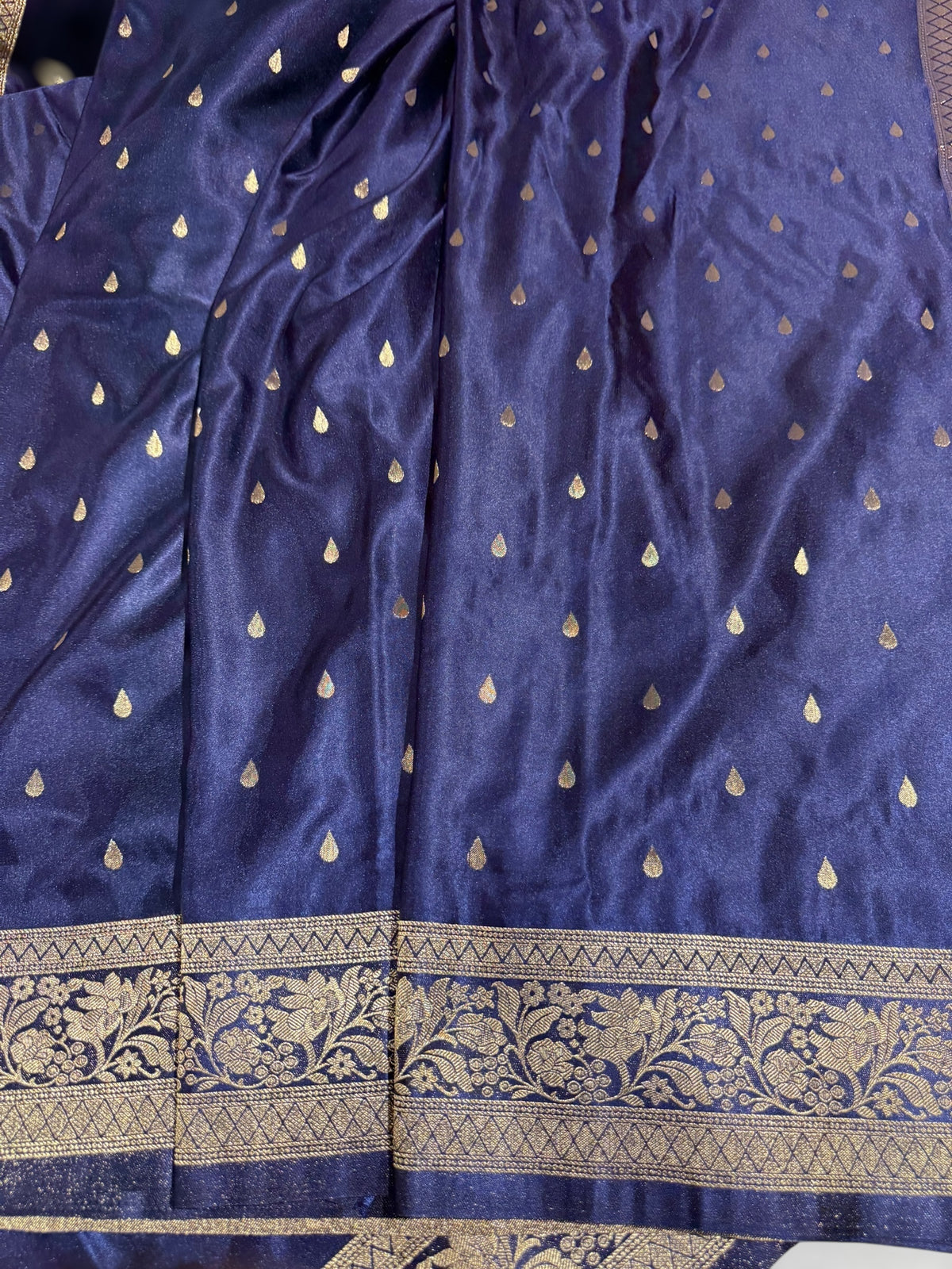 Navy Mashru Silk Saree