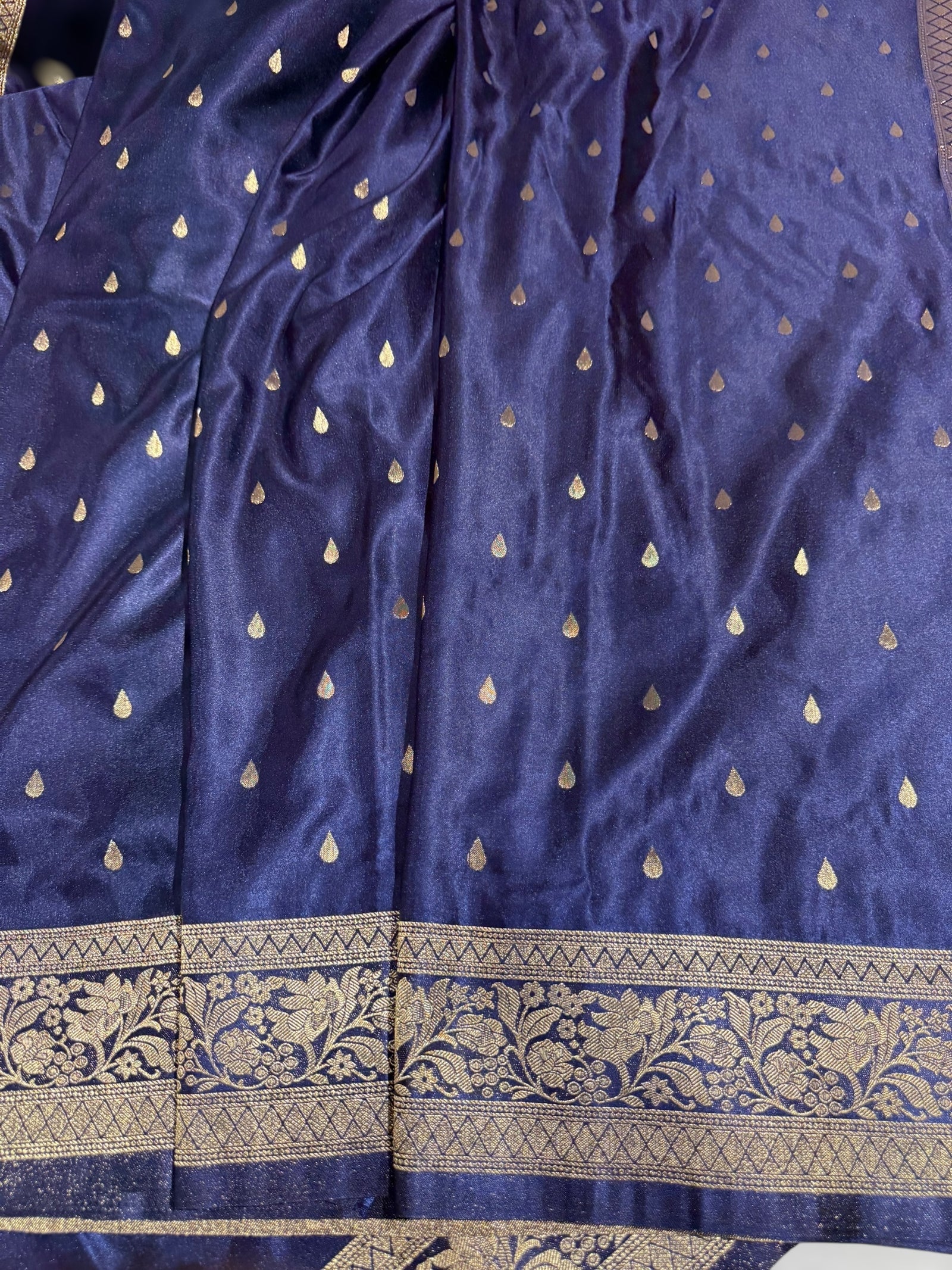 Navy Mashru Silk Saree