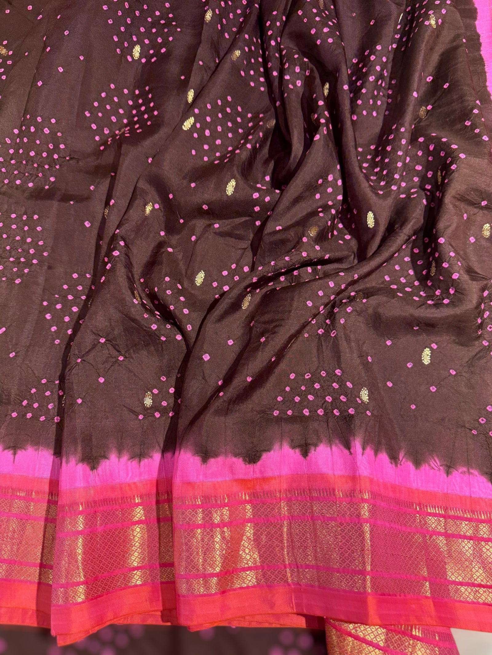 Pure handloom Bandhini paithani saree