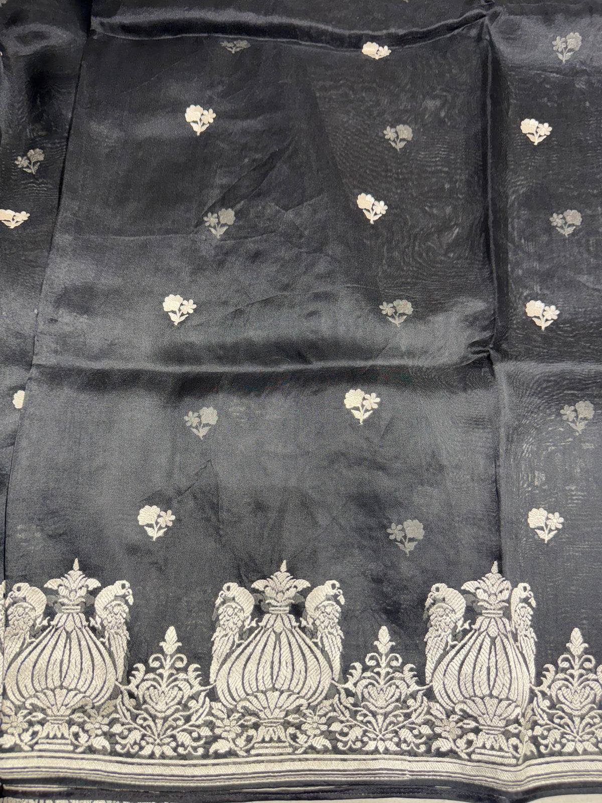 Black Organza with embroidery