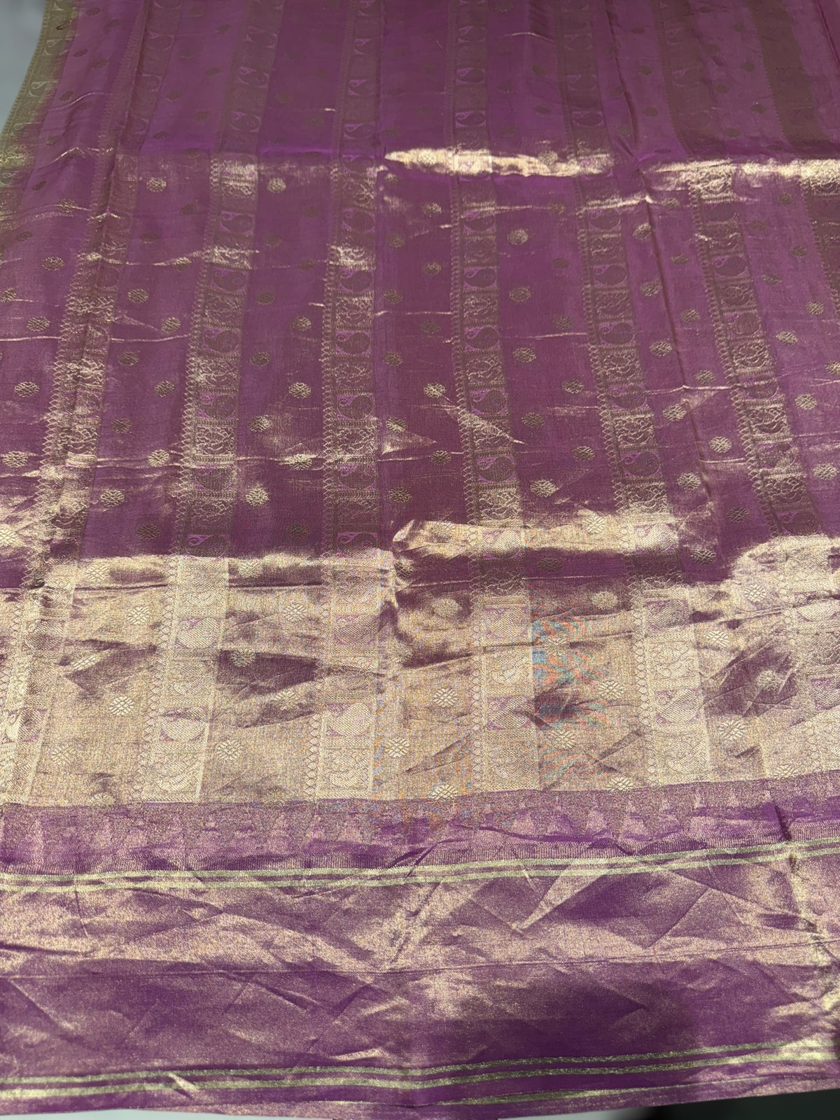 Silverish Grey Kanjeevaram Designer print saree