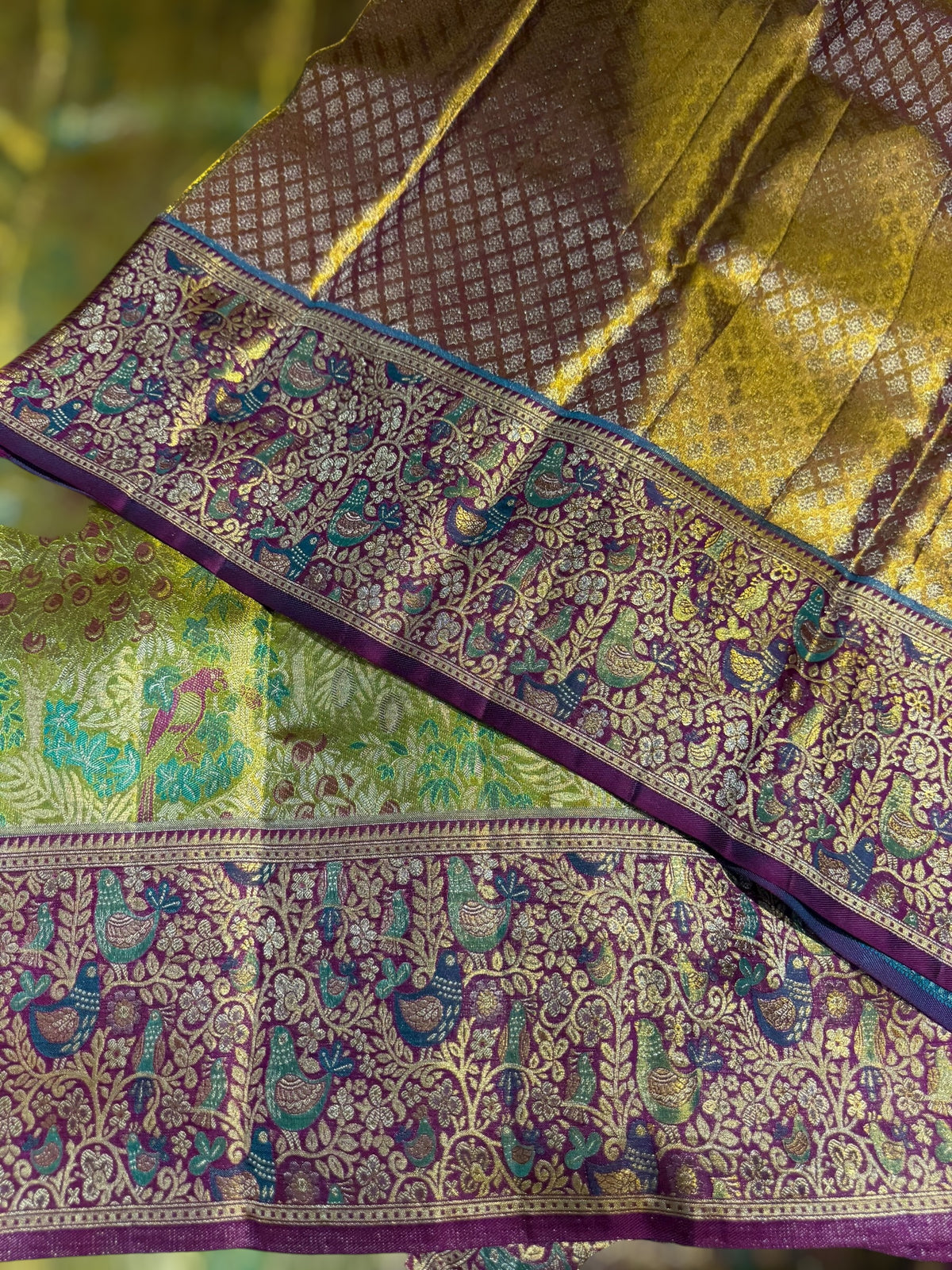 Kanjeevaram Tissue meenakari saree