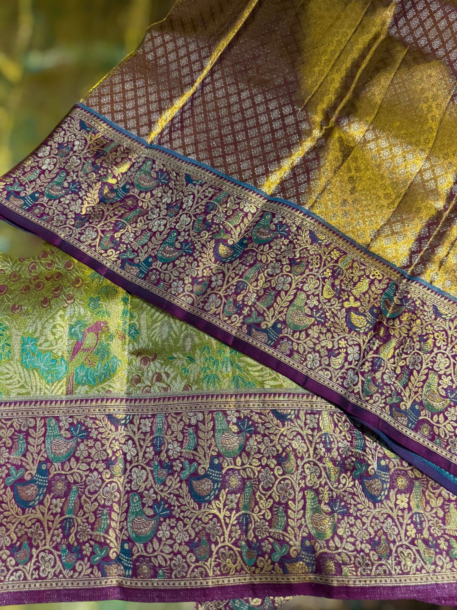 Kanjeevaram Tissue meenakari saree
