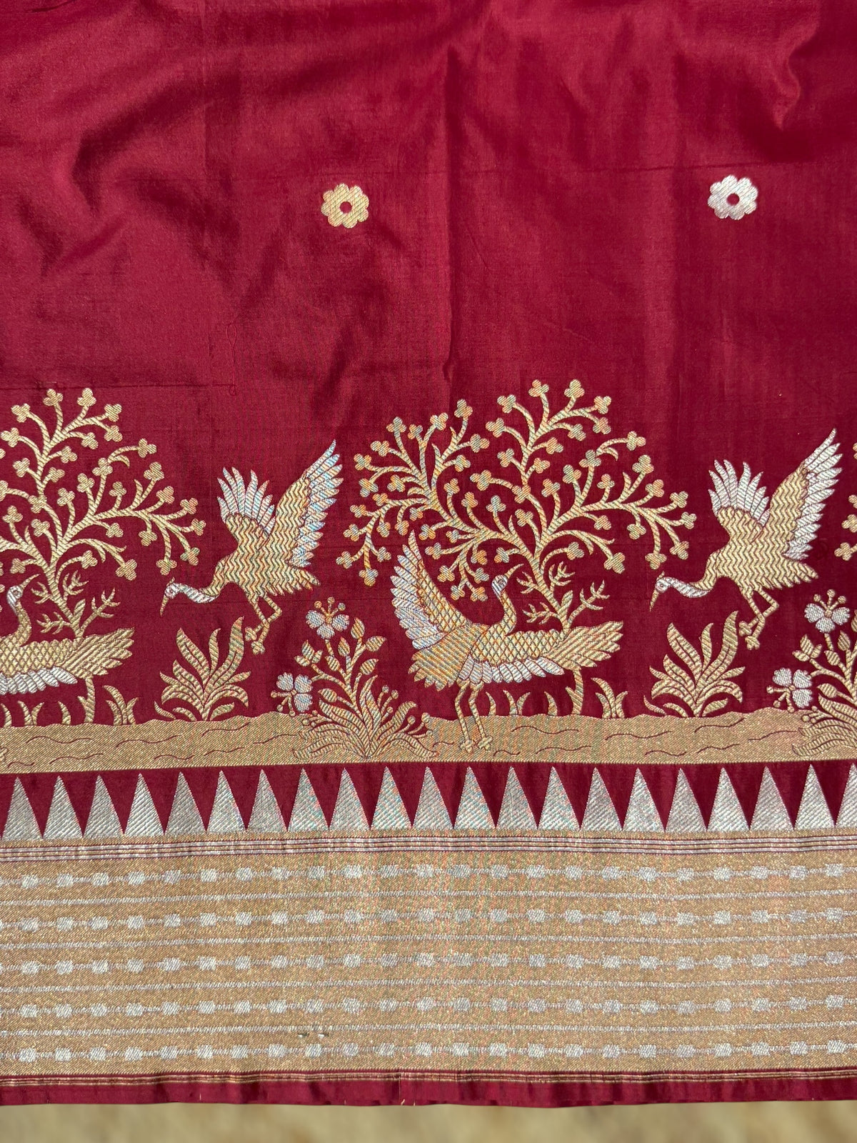 Ruby Red Designer Banarasi Silk Saree