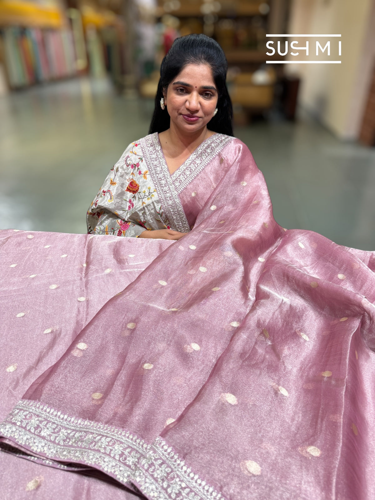 Mauve Banarasi Tissue Saree : S62F222