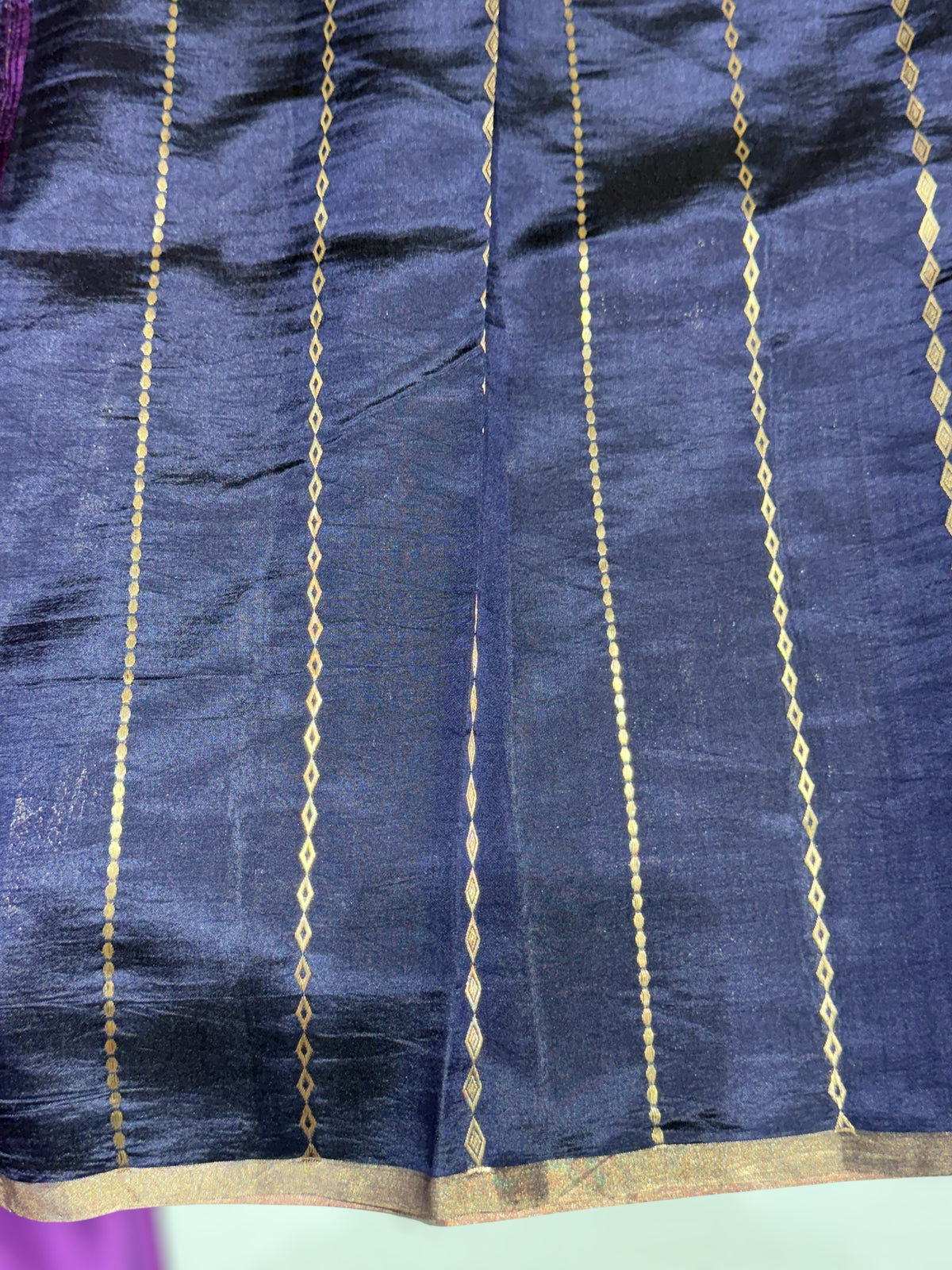 Purple Borderless Poona Silk Saree