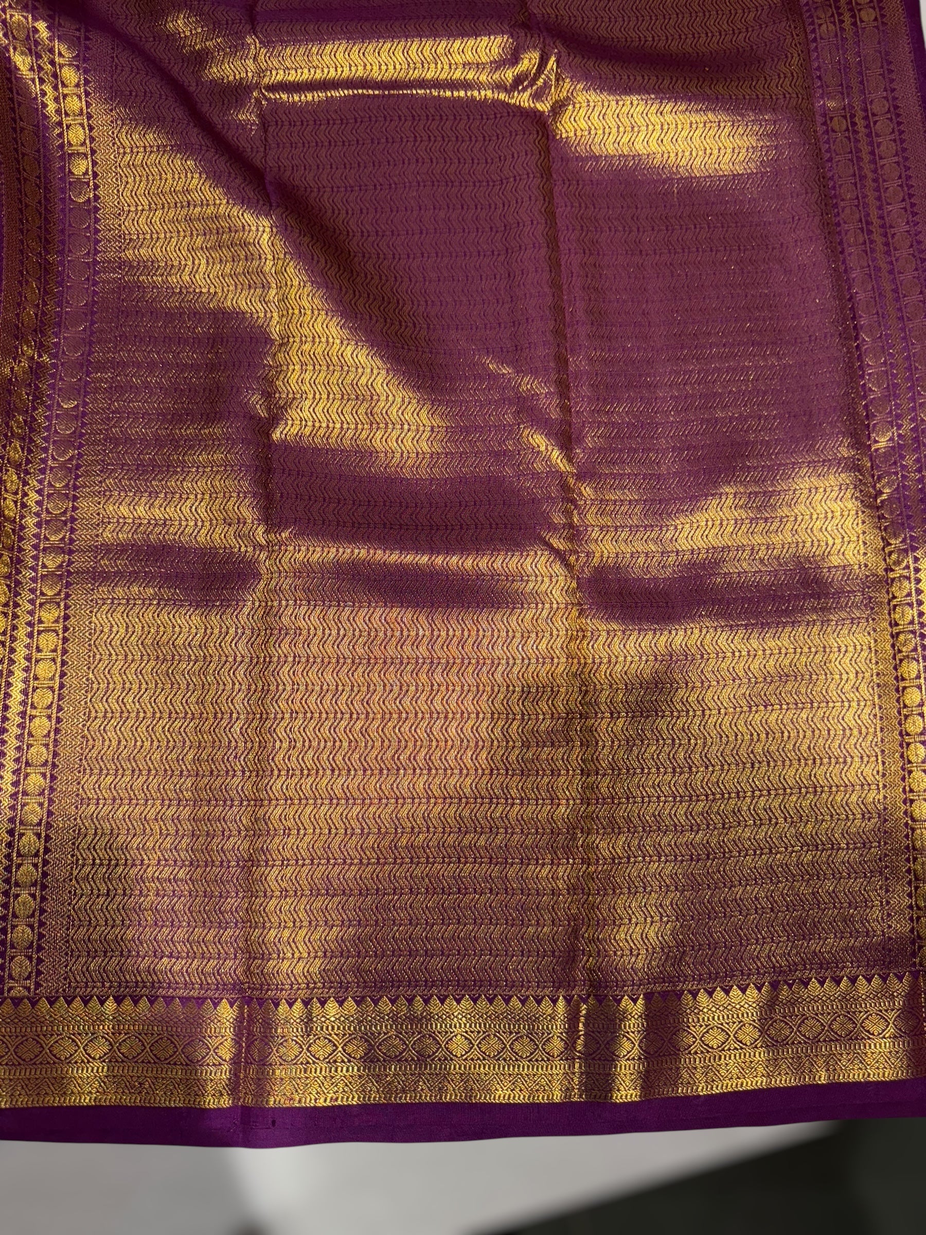 Purple Kanchi Vintage Saree with Petite Point Embroidered Blouse