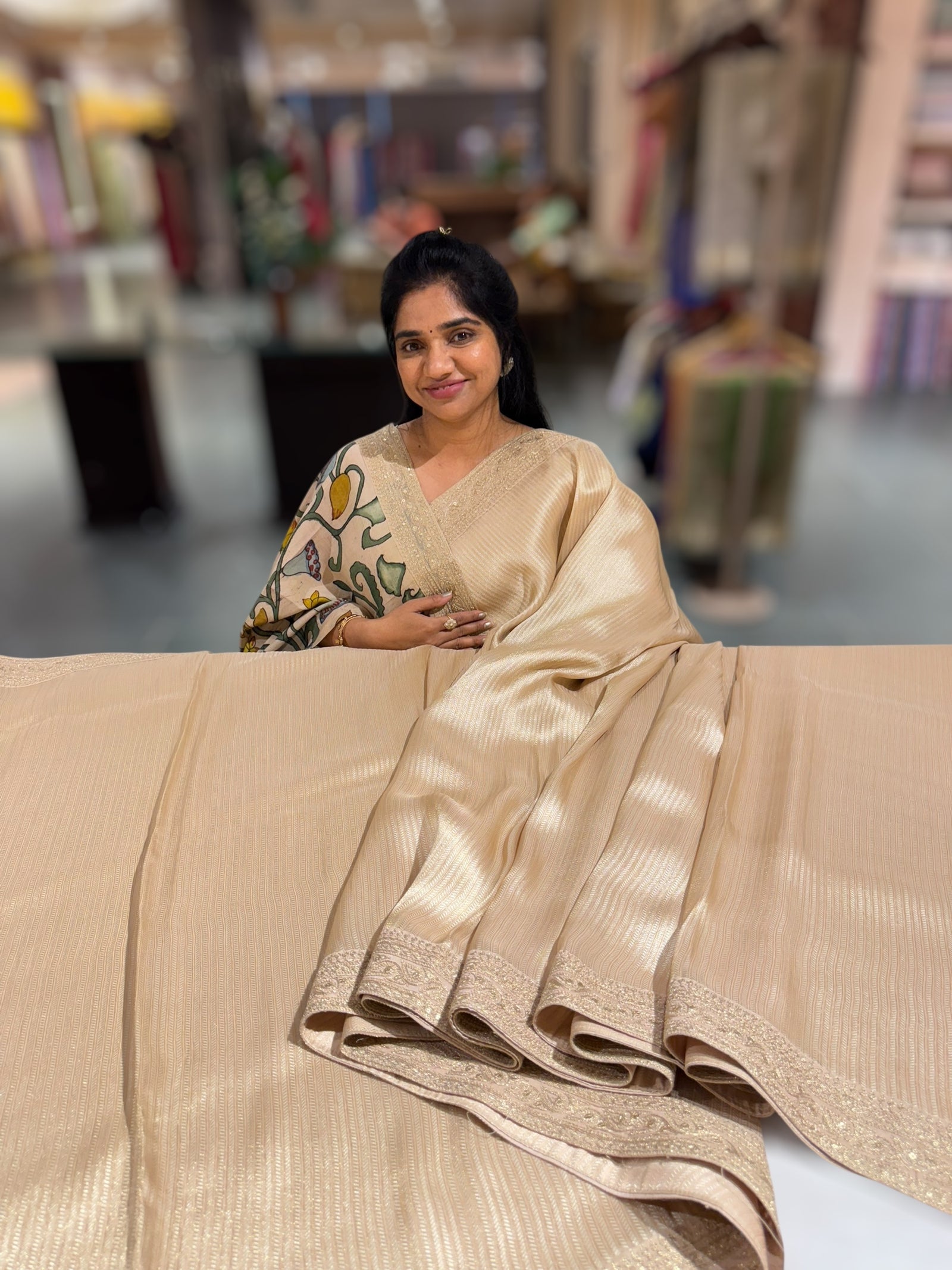Ivory Banarasi brocade with sabyasachi borders and pen kalamkari Blouses