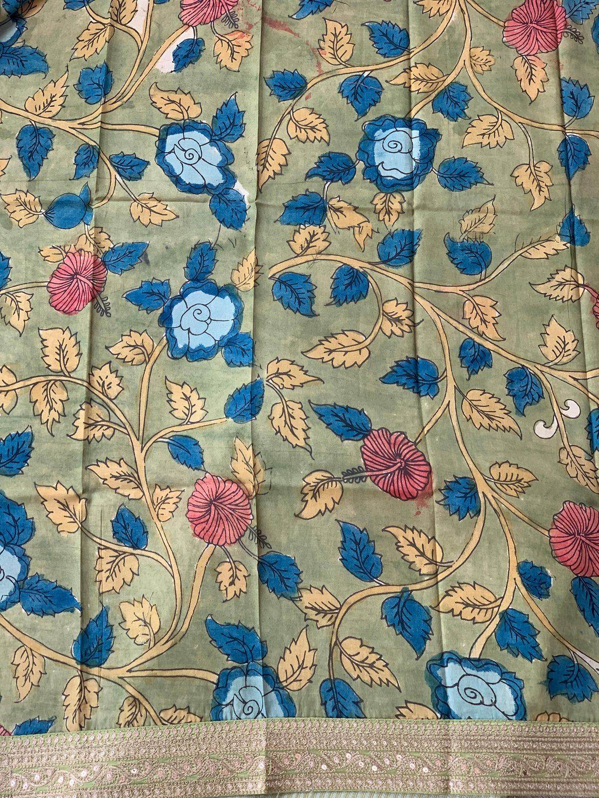 Mint Banarasi tonchoi brocade with sabyasachi borders and pen kalamkari Blouses