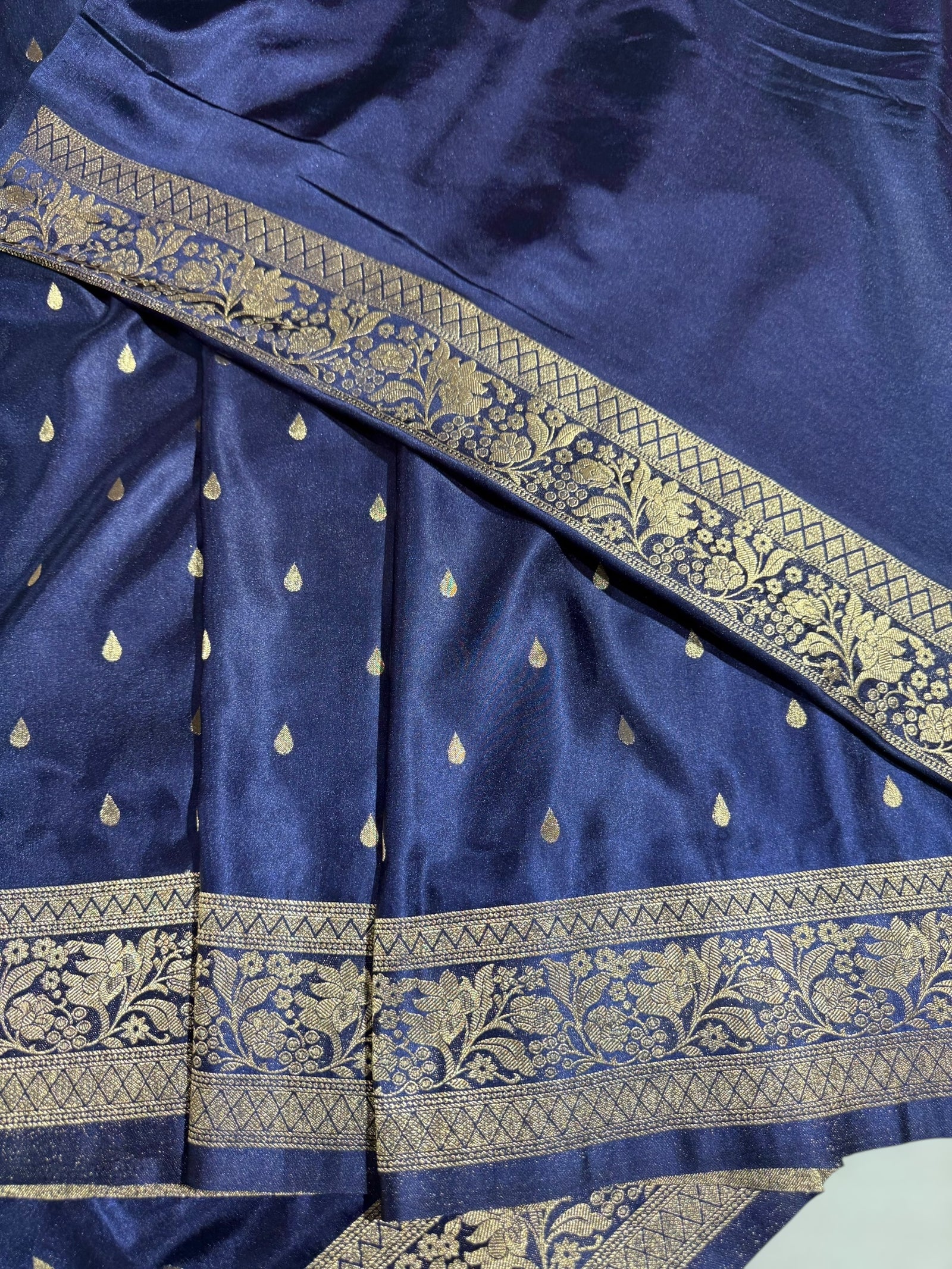 Navy Mashru Silk Saree