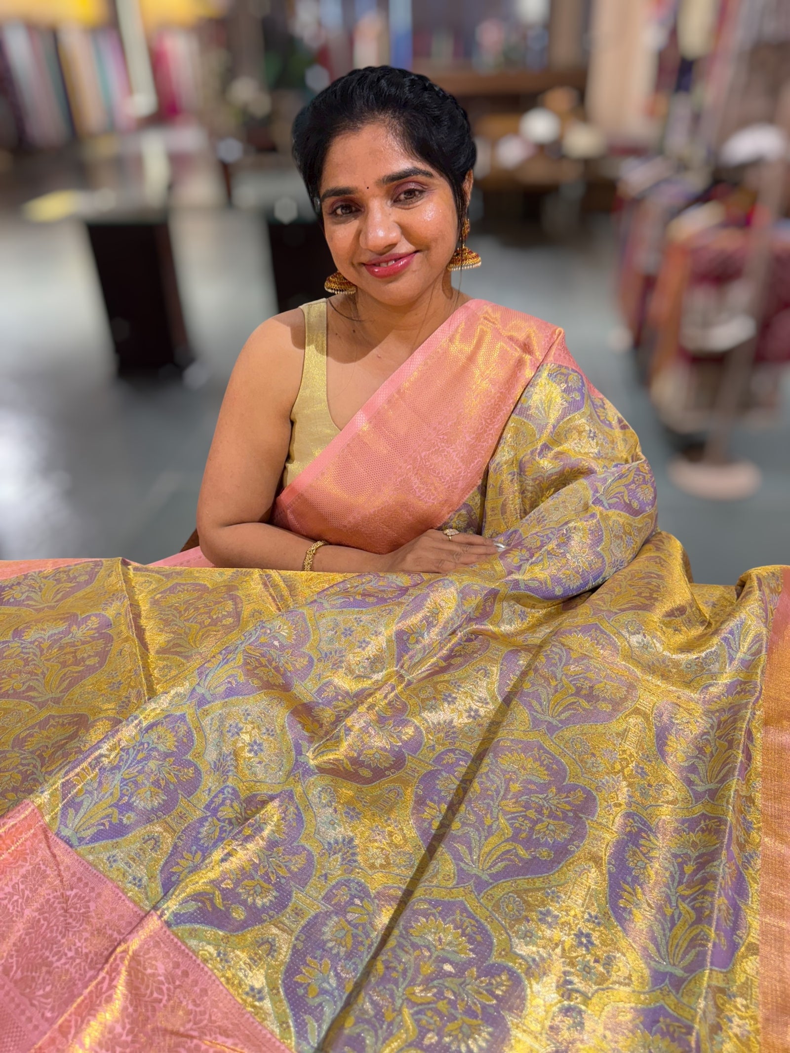 Kanjeevaram Tissue meenakari saree